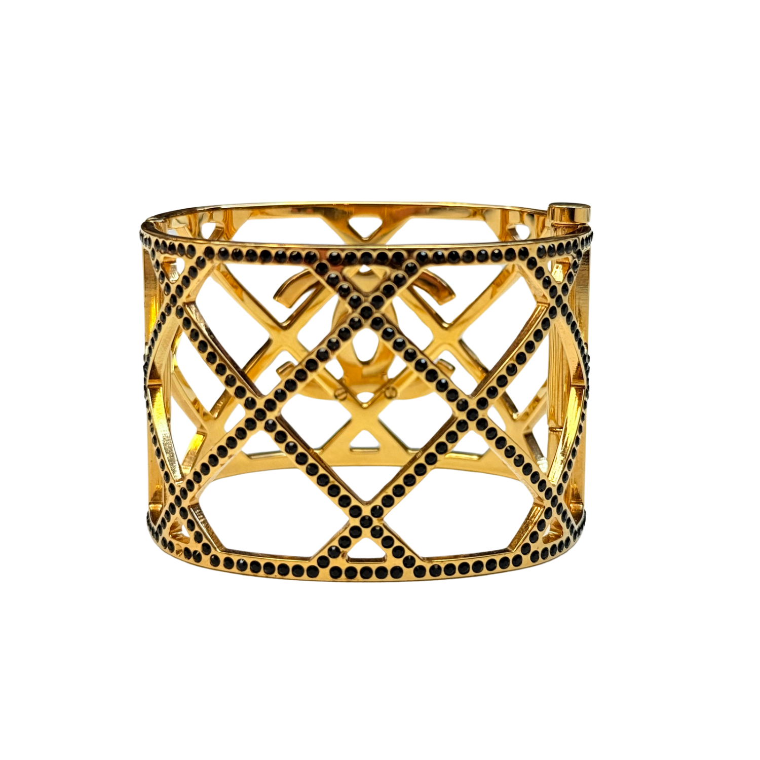 Chanel CC Cuff Pin Closure Bracelet Gold