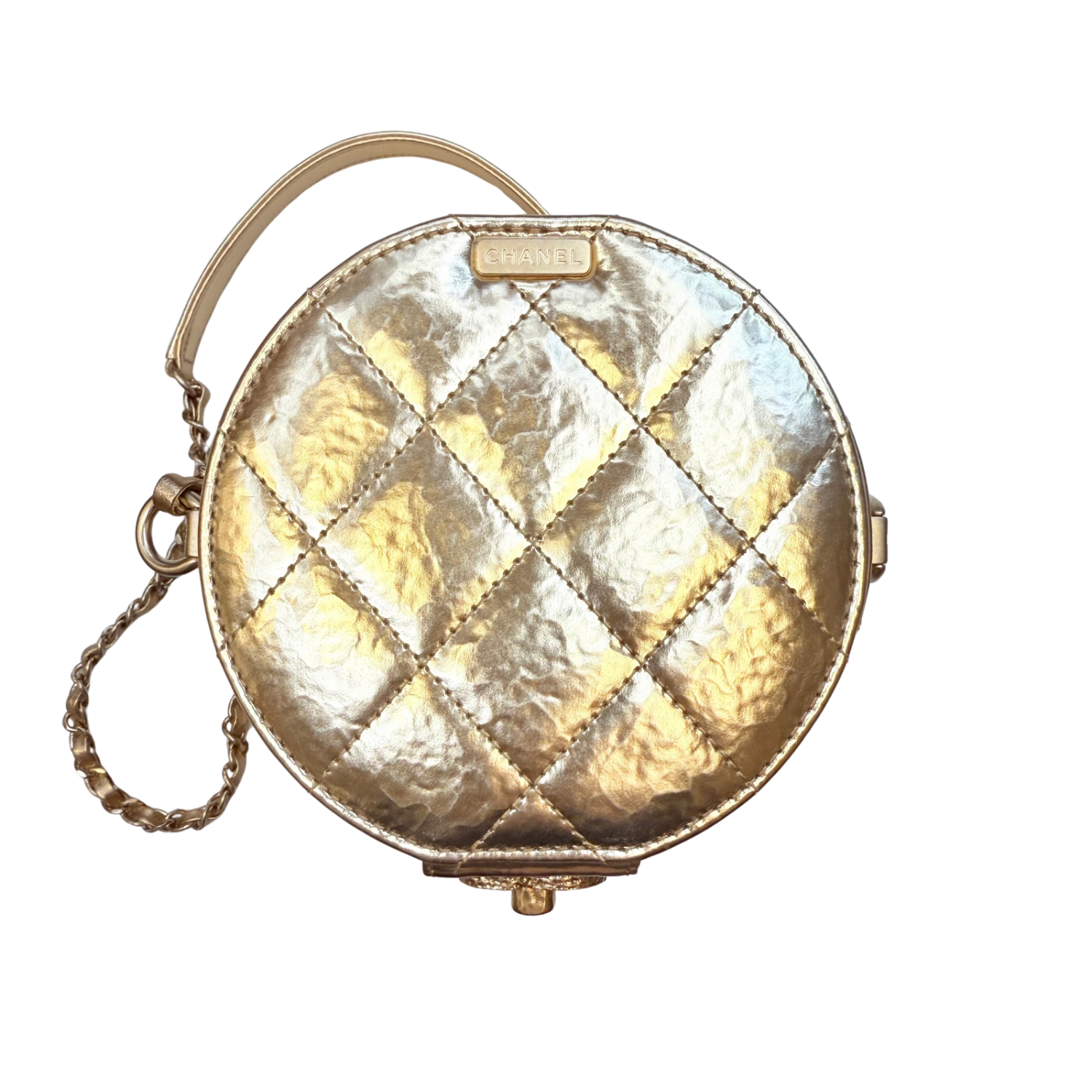 Chanel CC Turnlock Vanity Case Metallic Gold