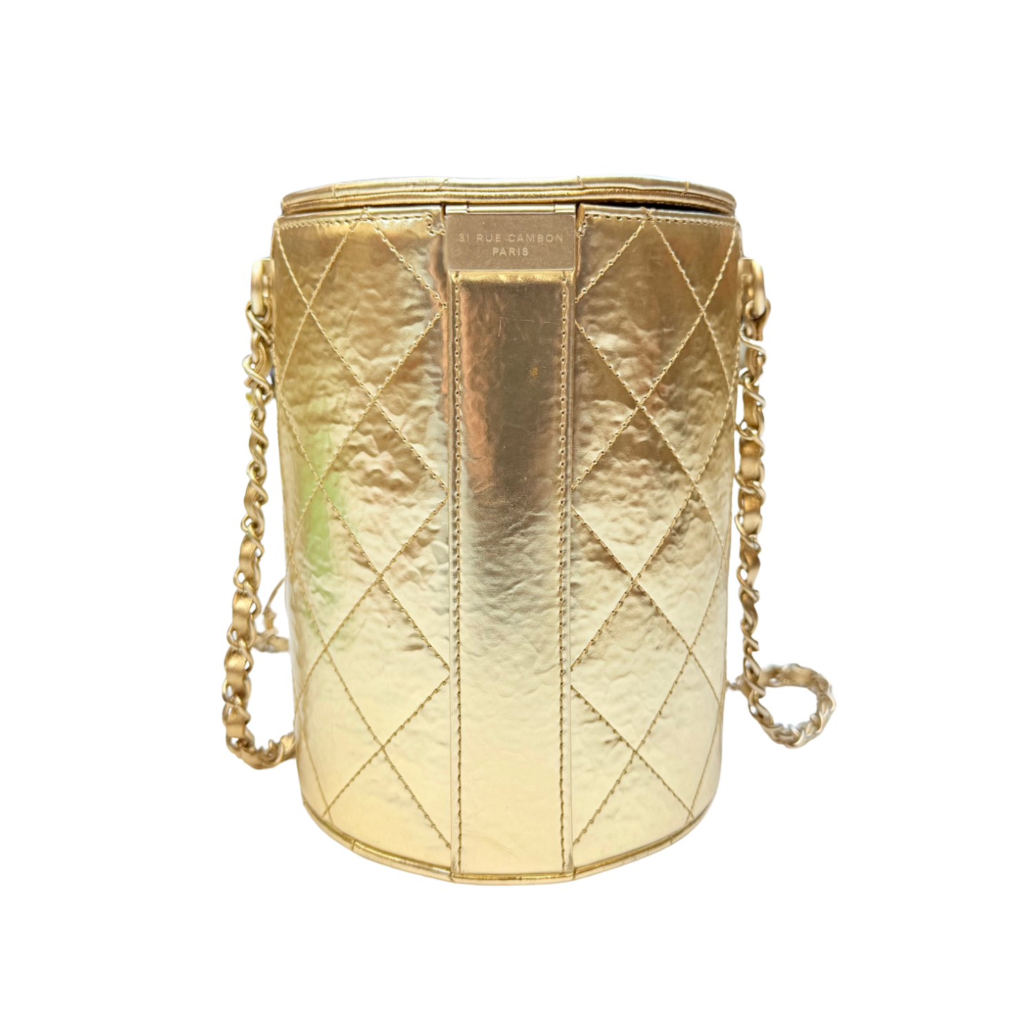 Chanel CC Turnlock Vanity Case Metallic Gold