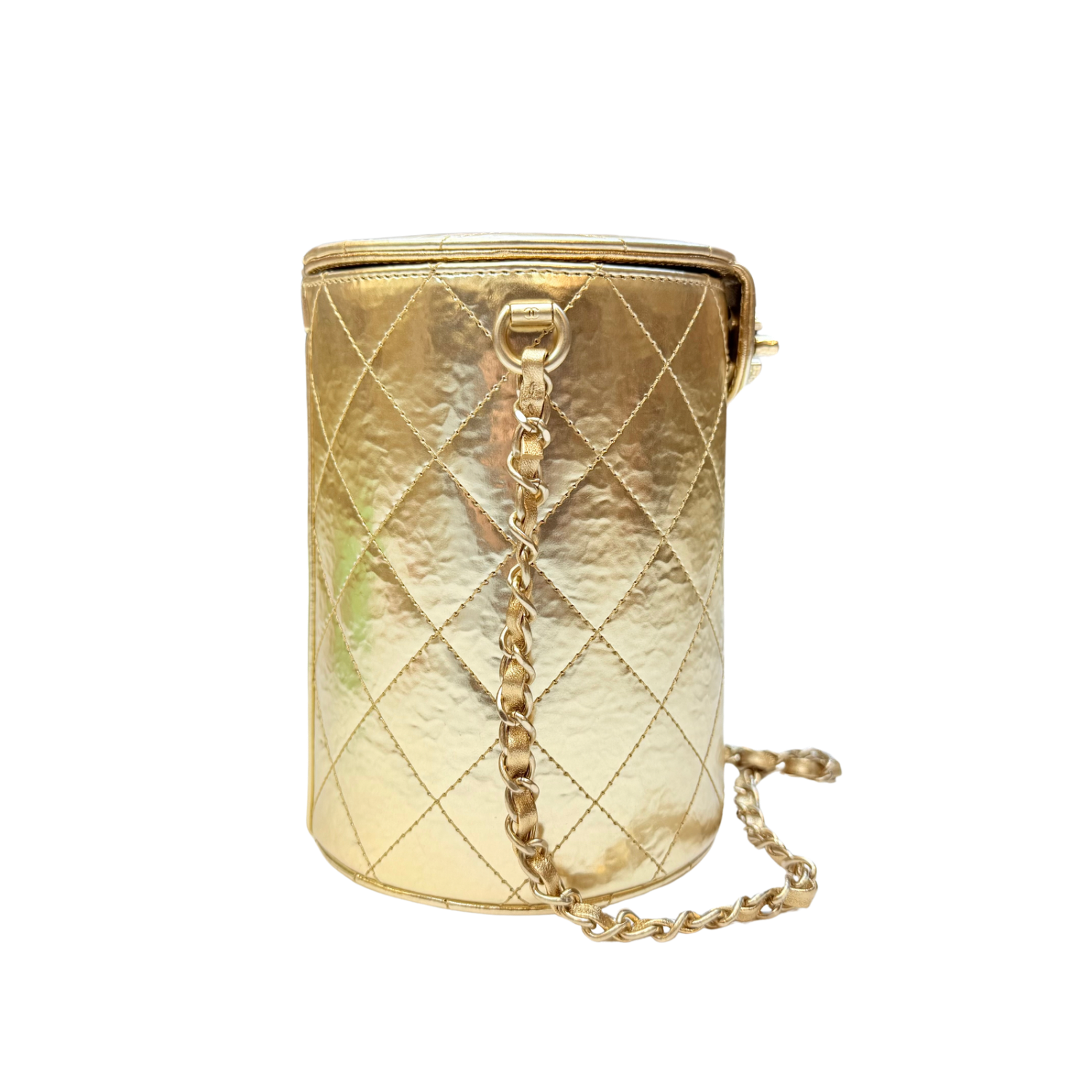 Chanel CC Turnlock Vanity Case Metallic Gold