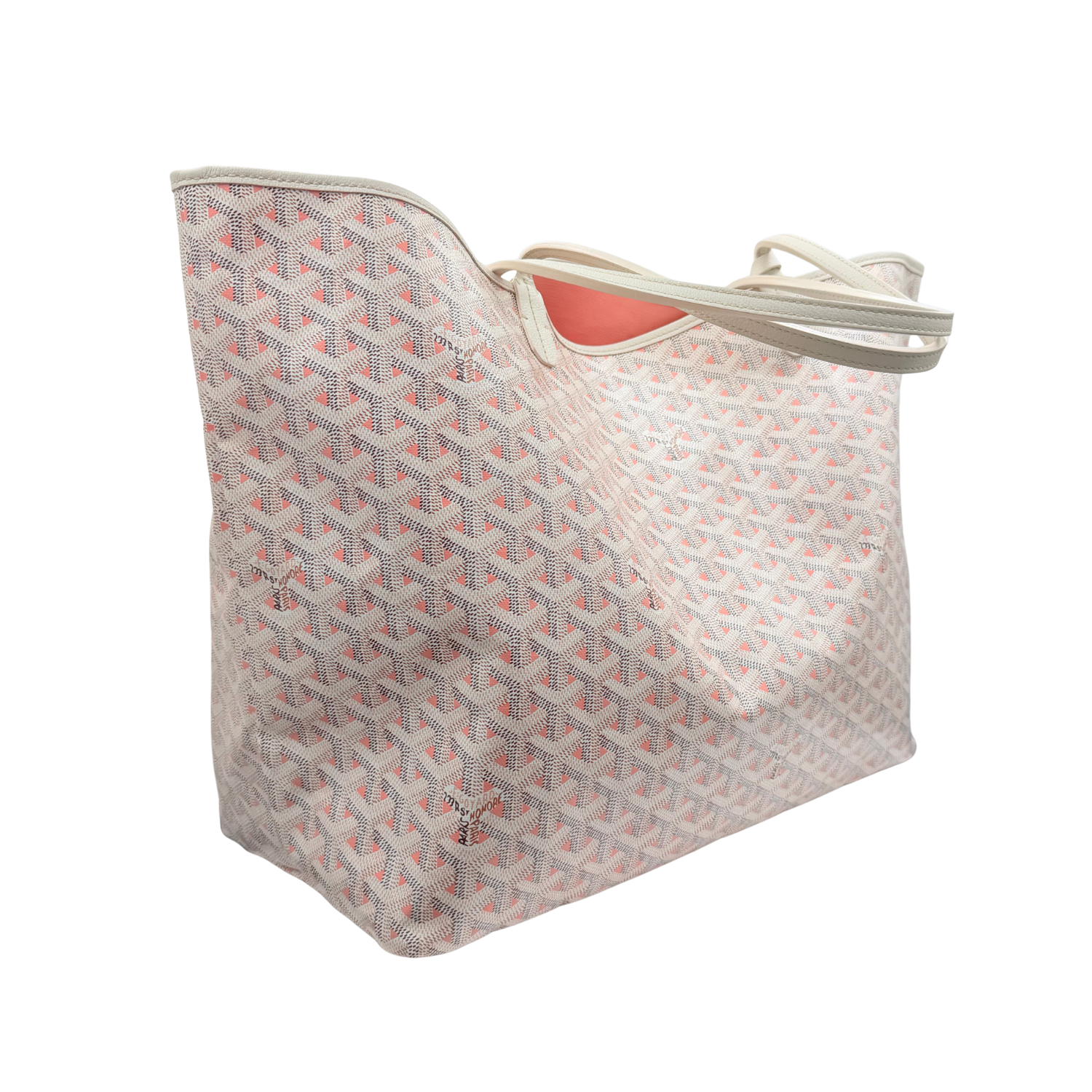 Goyard Goyardine Saint Louis Claire Voie GM Tote White & Pink