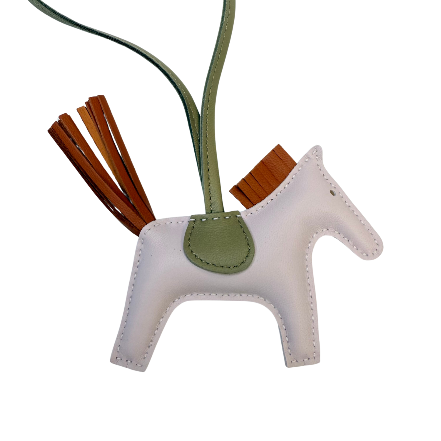 Hermès Milo Grigri Rodeo Pegase Bag Charm Mauve Pale/.../Sesame 2024