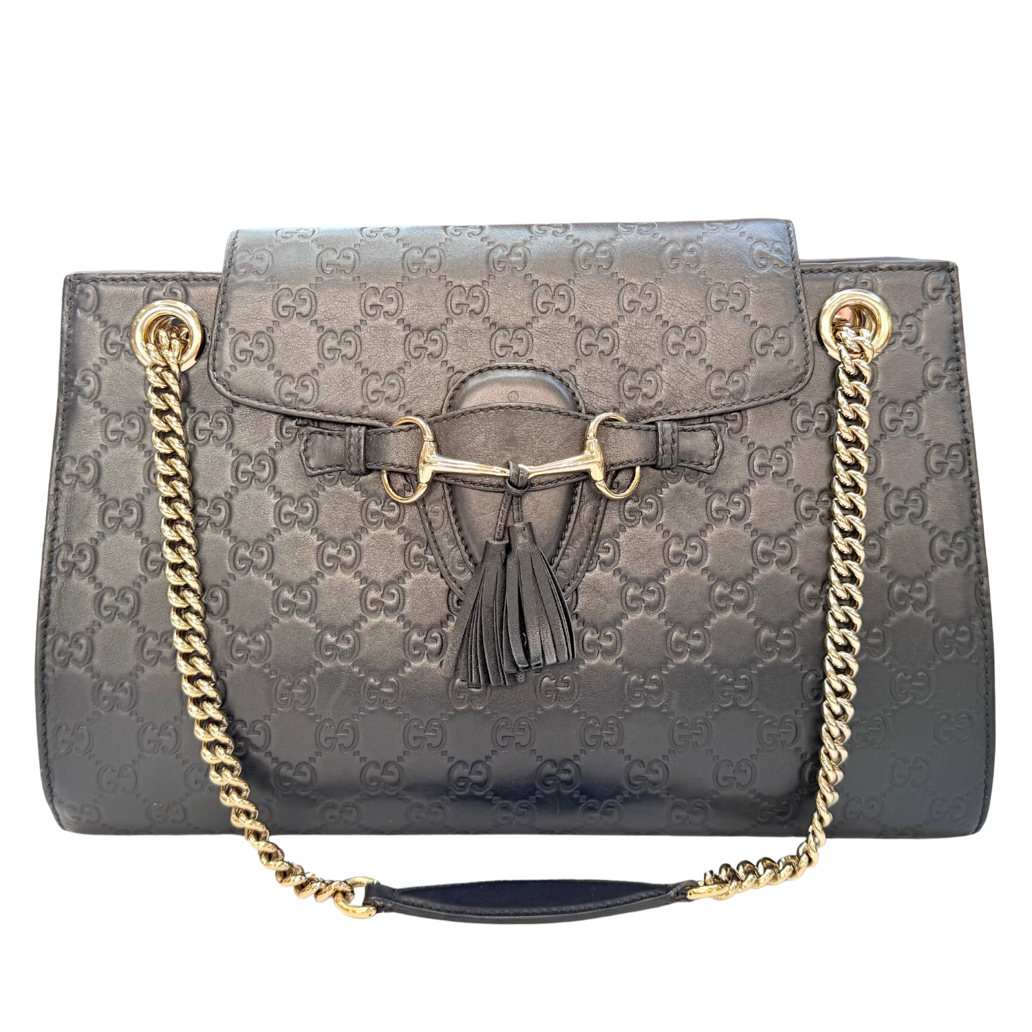 Gucci Medium Microguccissima Emily Flap Bag Black