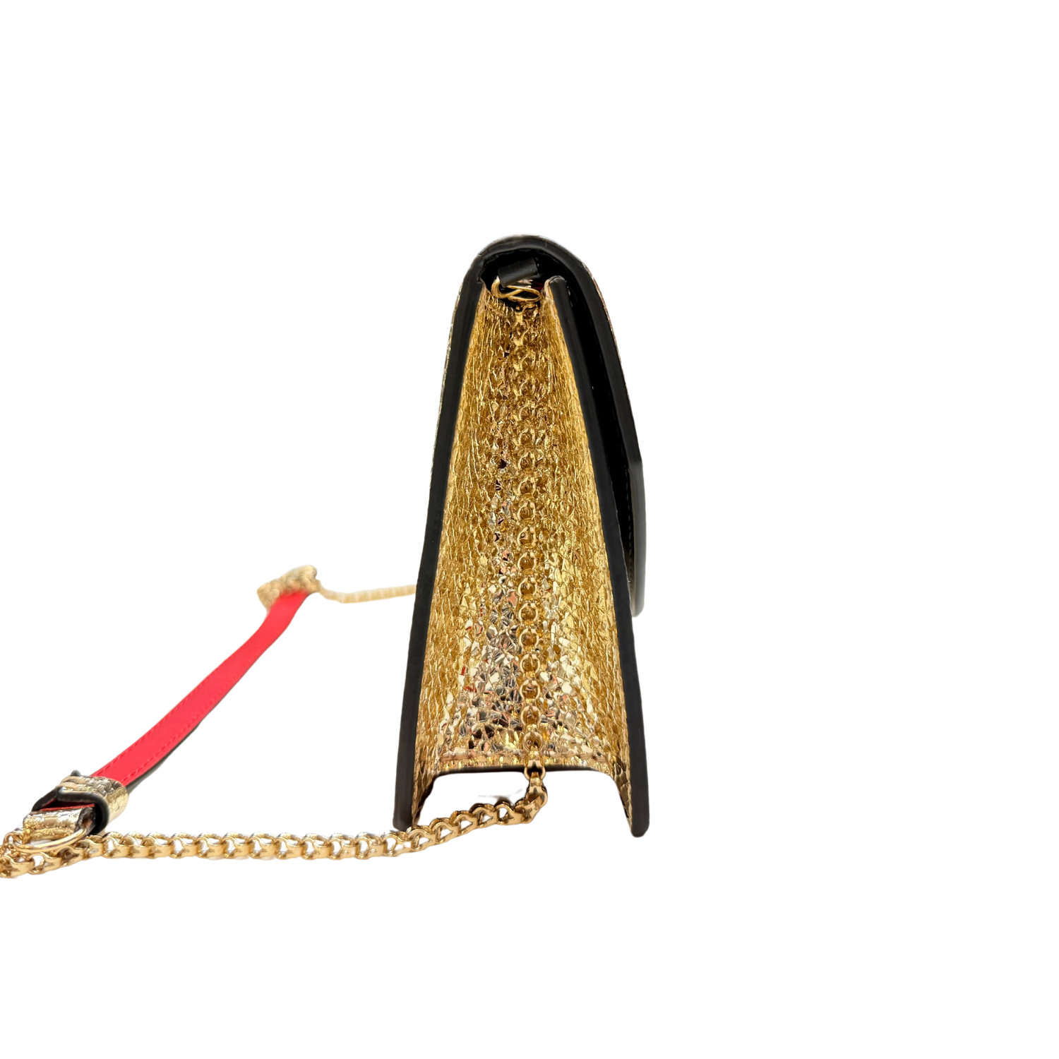 Christian Louboutin Loubi54 Small Shoulder Clutch Bag Metallic Gold