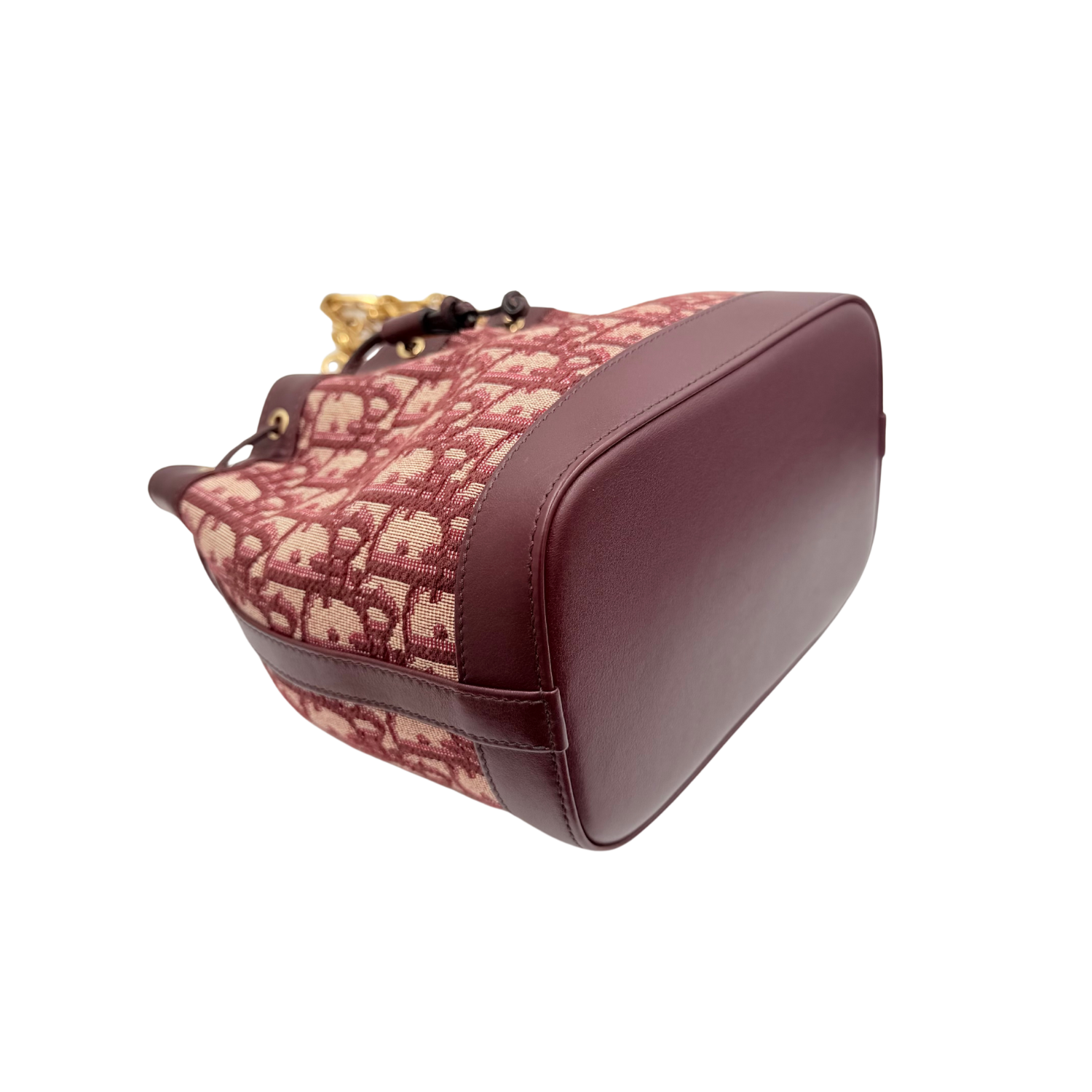 Christian Dior Small Oblique Bucket Bag Burgundy