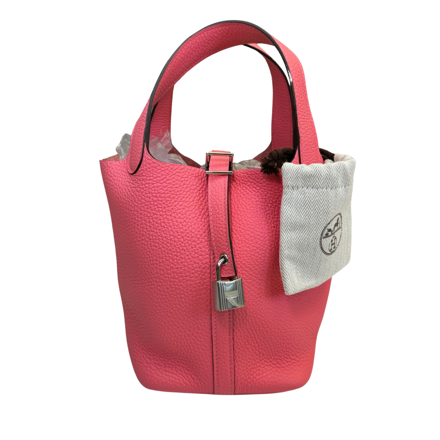 Hermès Rose Azalée Clemence Picotin Lock 18 Palladium Hardware