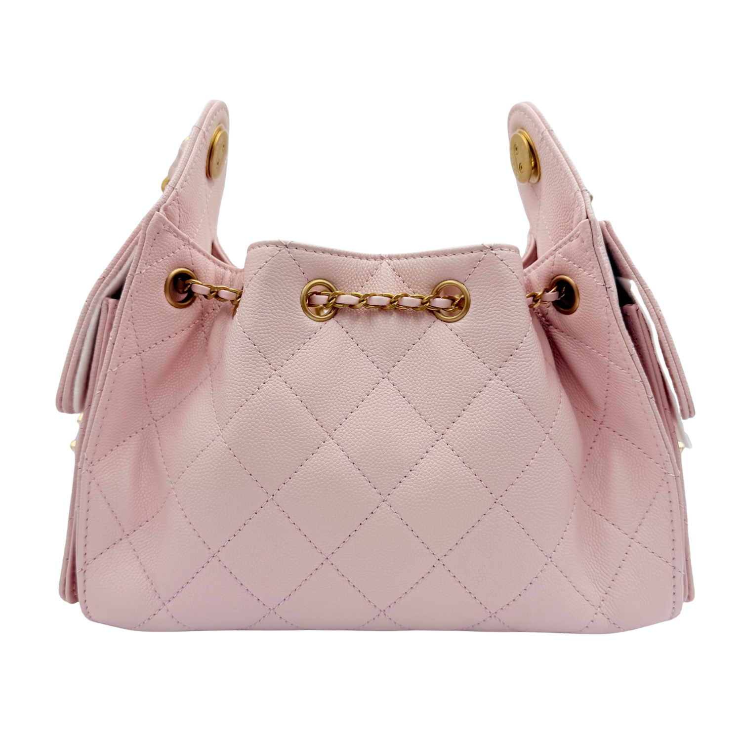 Chanel Mini Quilted Caviar Leather Chanel 25 Handbag Light Pink