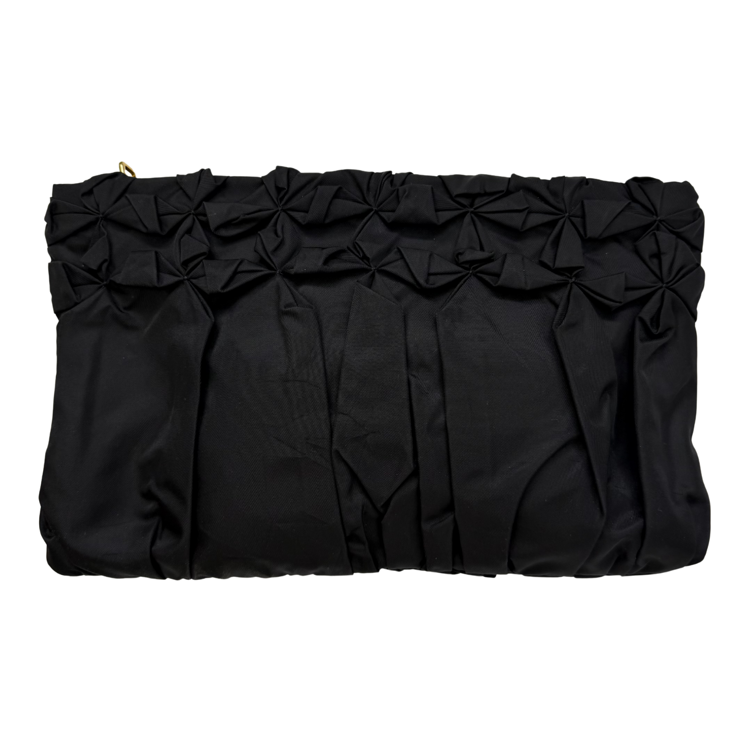 Prada Tessuto Pleated Pochette Clutch Black