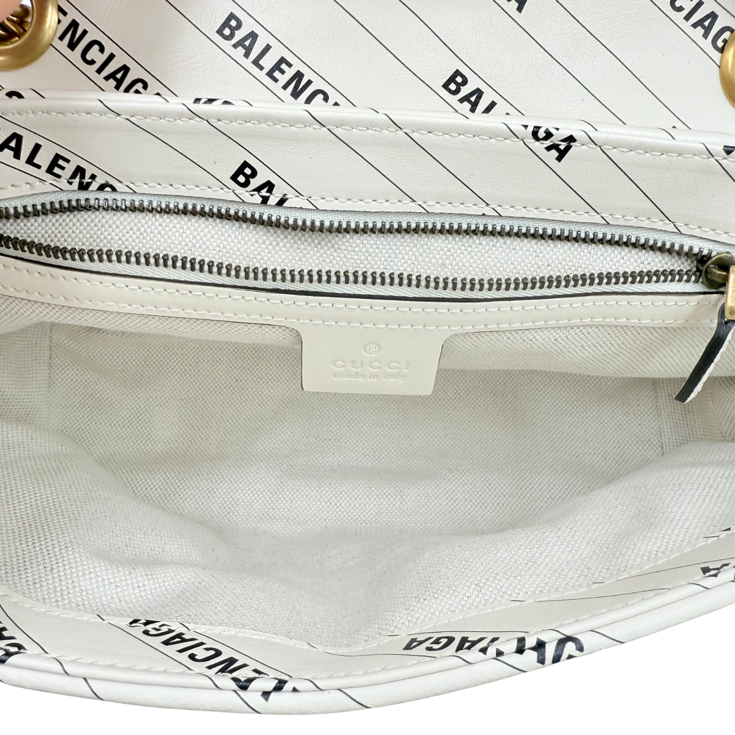 Gucci x Balenciaga Small The Hacker Project GG Marmont Bag White