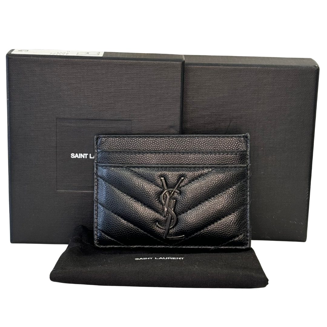 YSL Black Monogram Quilted Leather Cardholder