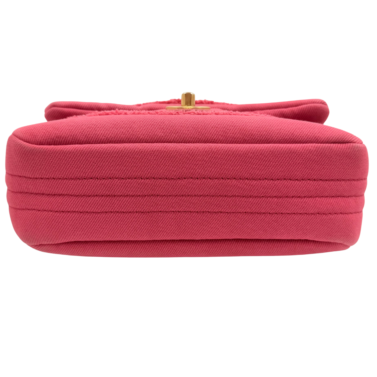 Chanel Small Coco Flap Bag Fringe Chevron Denim Pink