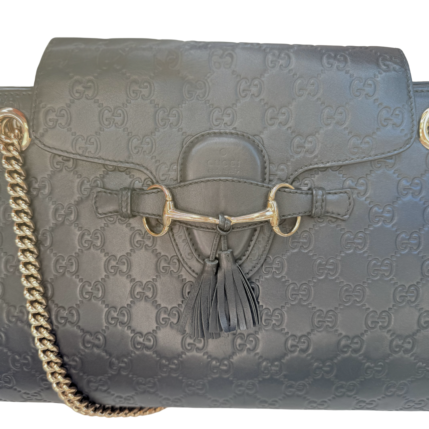 Gucci Medium Microguccissima Emily Flap Bag Black