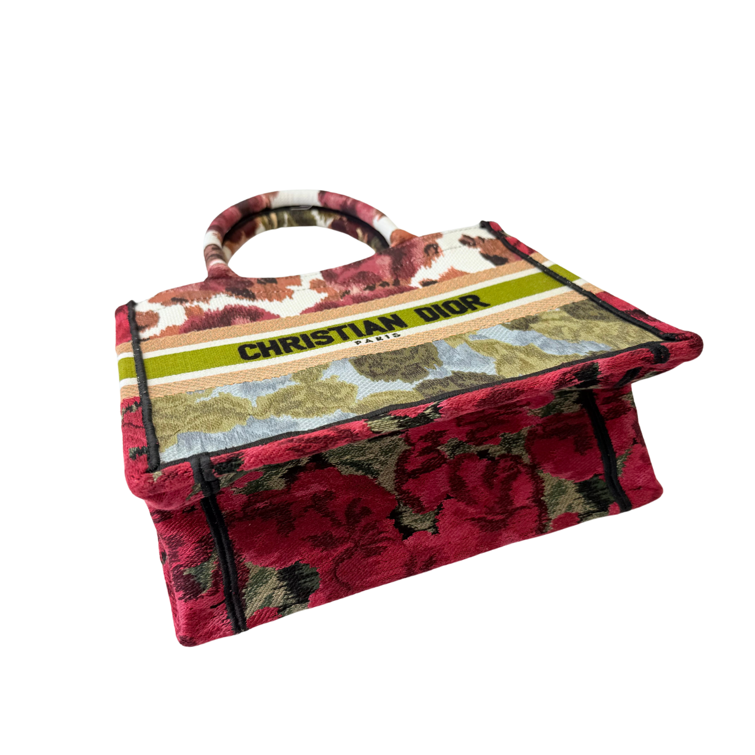 Christian Dior Embroidered Floral Small Book Tote Multicolor