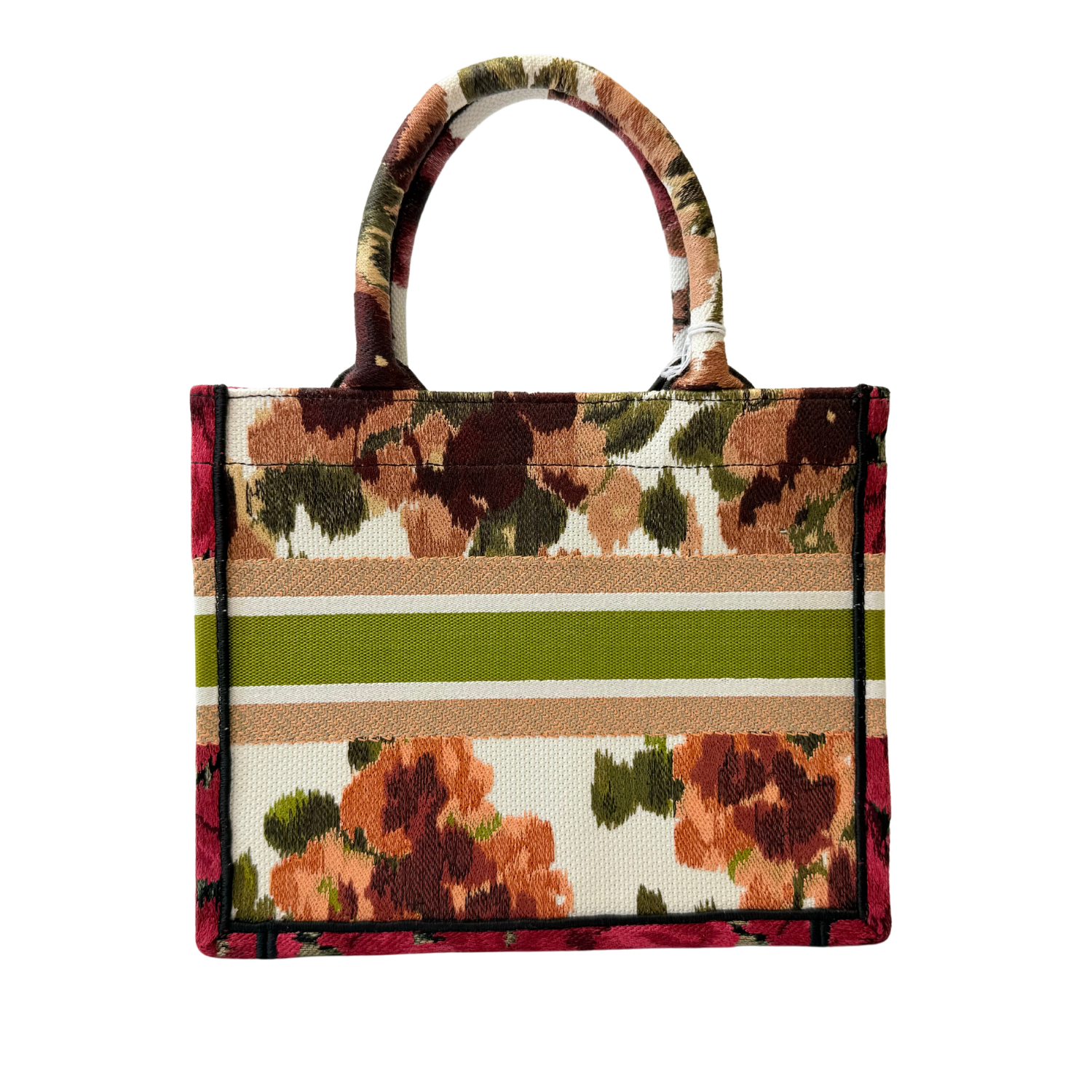 Christian Dior Embroidered Floral Small Book Tote Multicolor