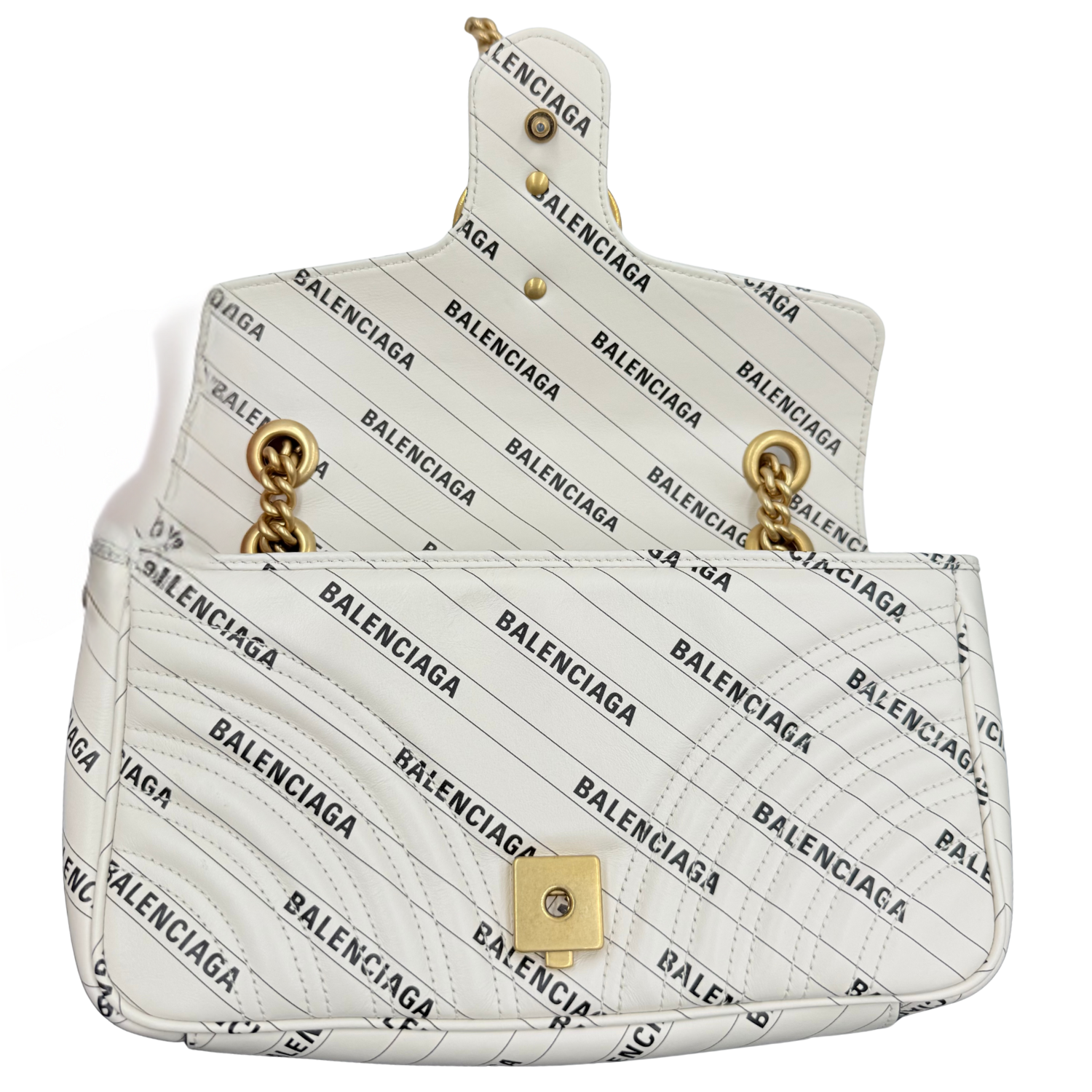 Gucci x Balenciaga Small The Hacker Project GG Marmont Bag White