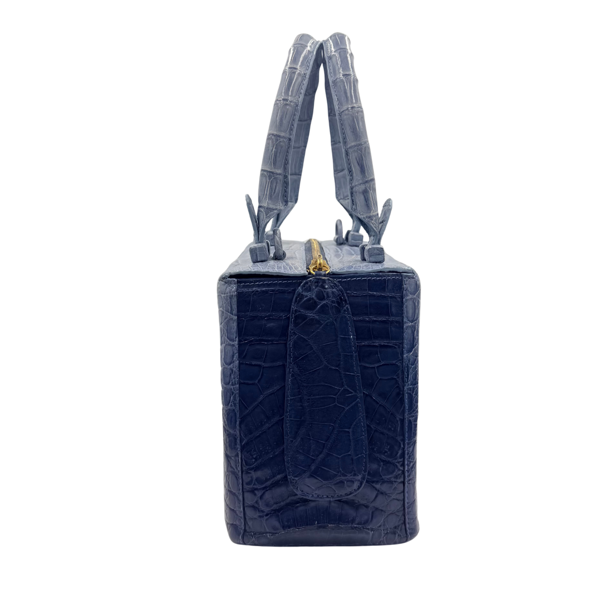 Gradient Crocodile Leather Bag Blue