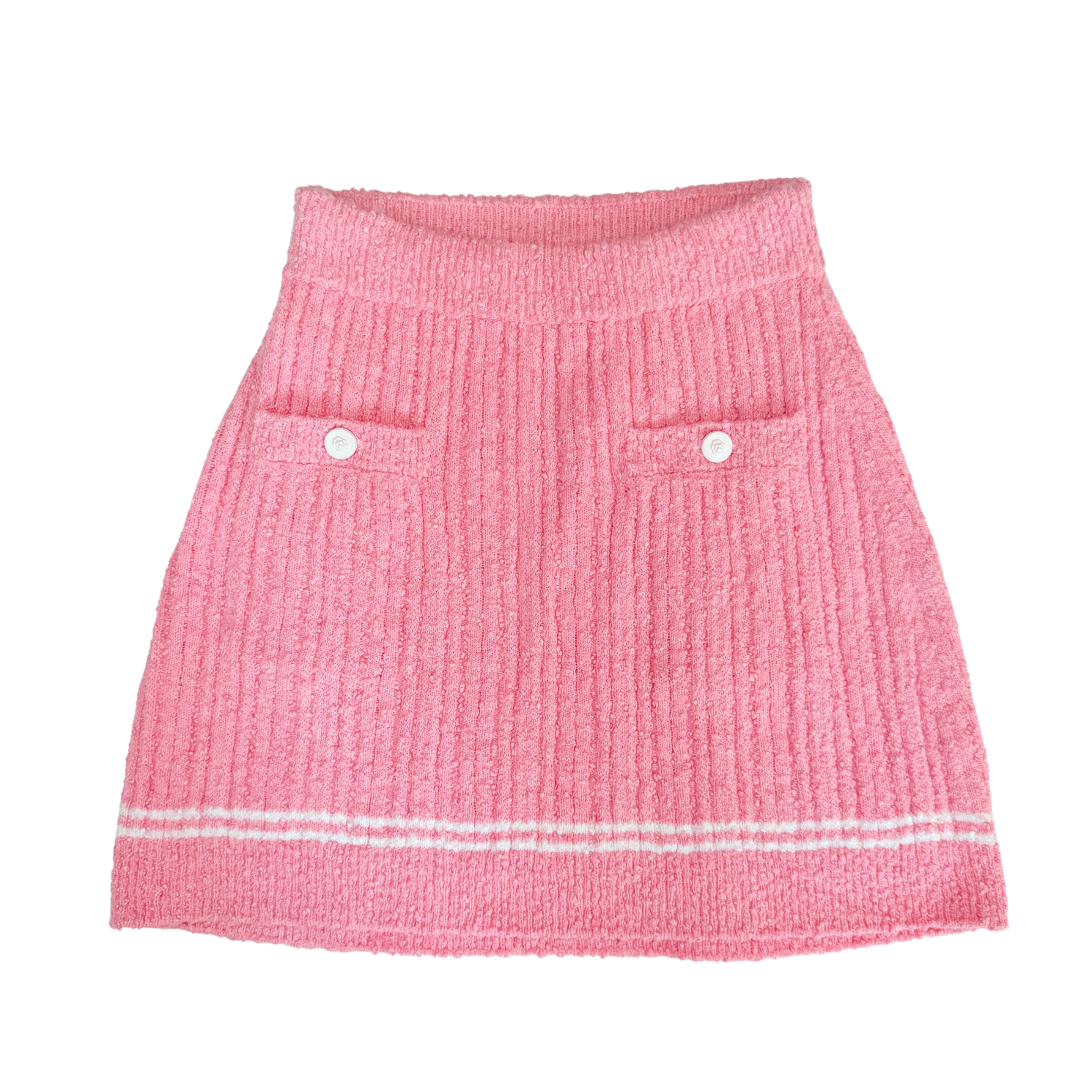 Chanel Ribbed Mini Skirt Pink