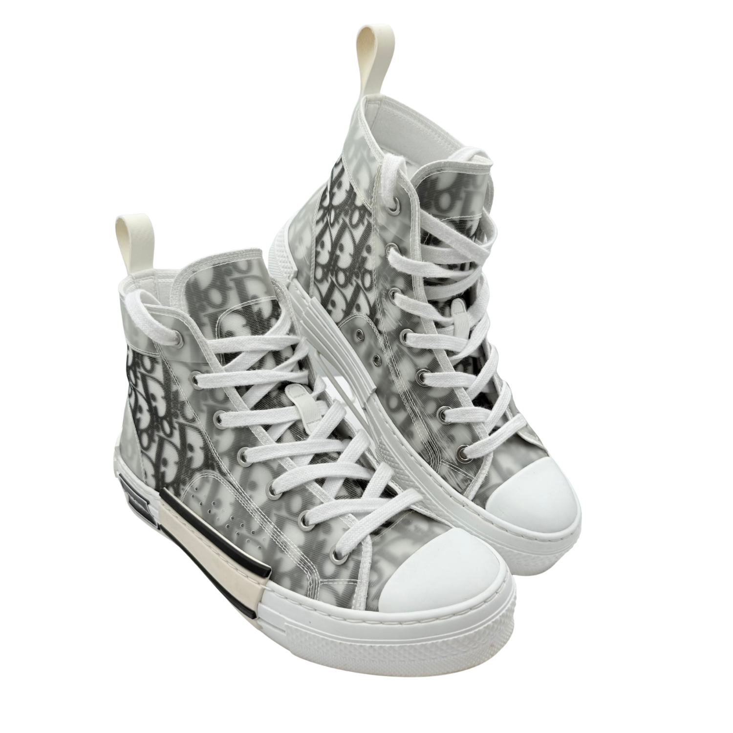 Dior B23 High Top Sneakers Black Monogram Print