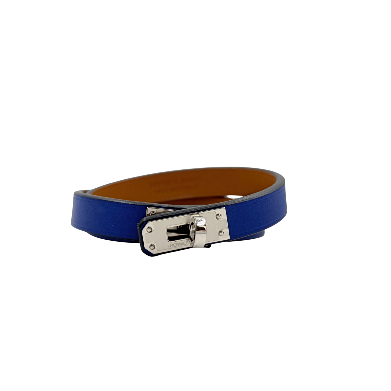 Hermès Mini Kelly Double Tour Bracelet Blue