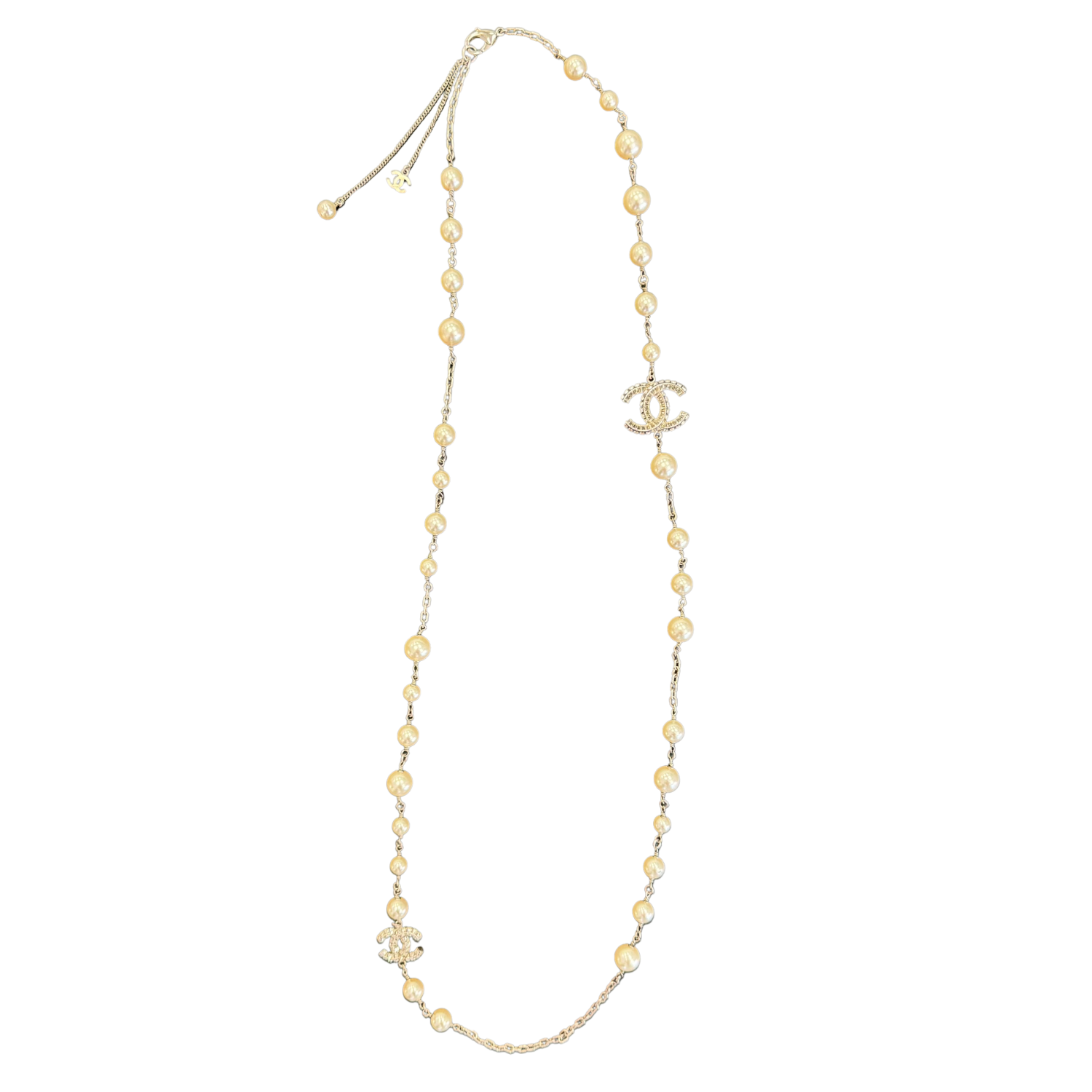 Chanel Crystal Pearl Long Necklace