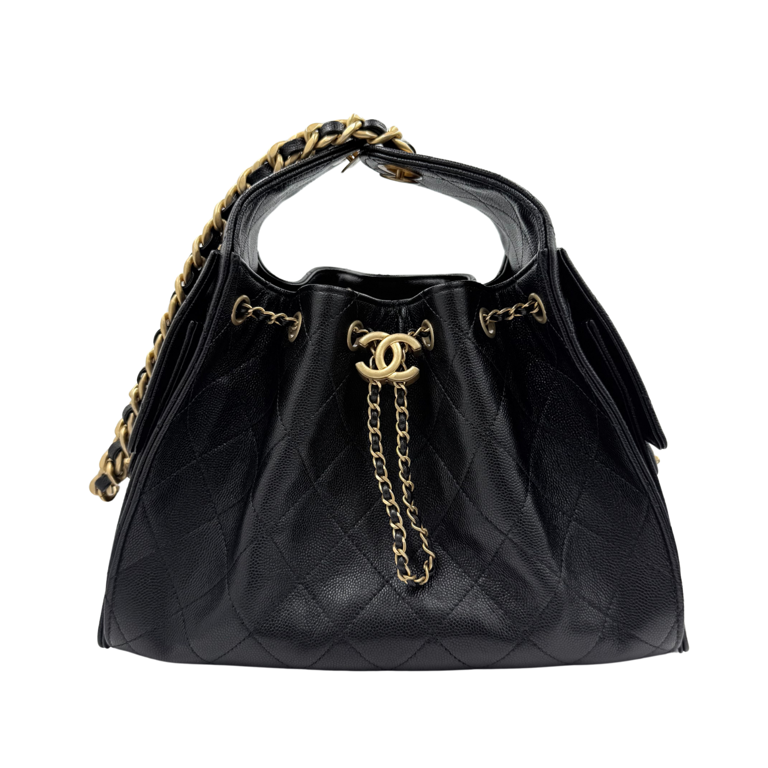 Chanel 25 Small Hobo Handbag Black