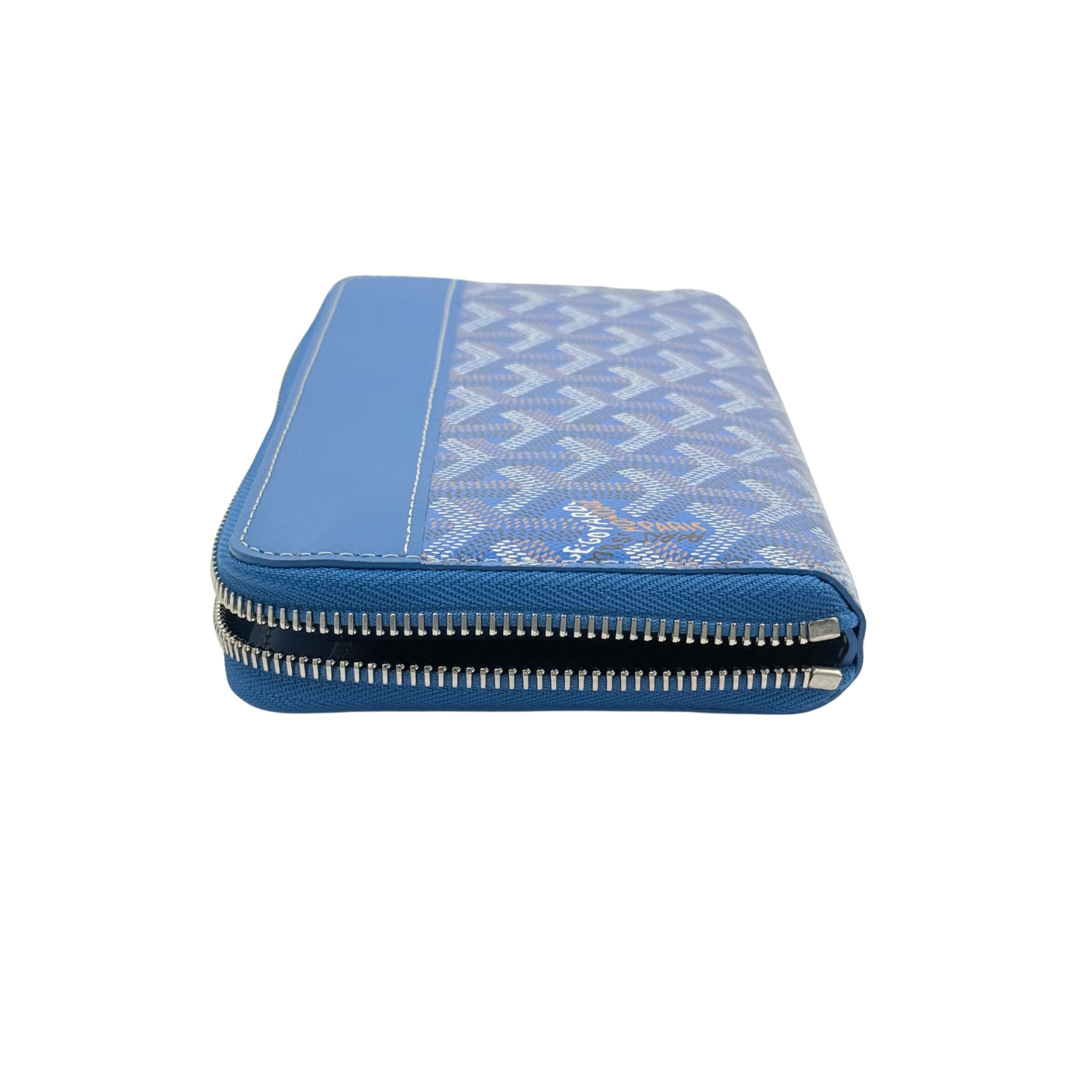 Goyard Matignon Zip Around GM Continental Wallet Blue