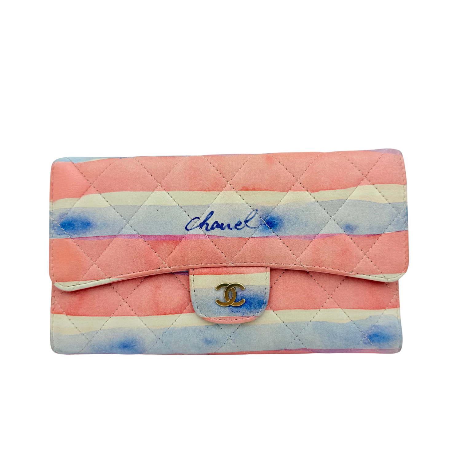 Chanel Limited Edition Watercolor Continental Wallet Multicolor
