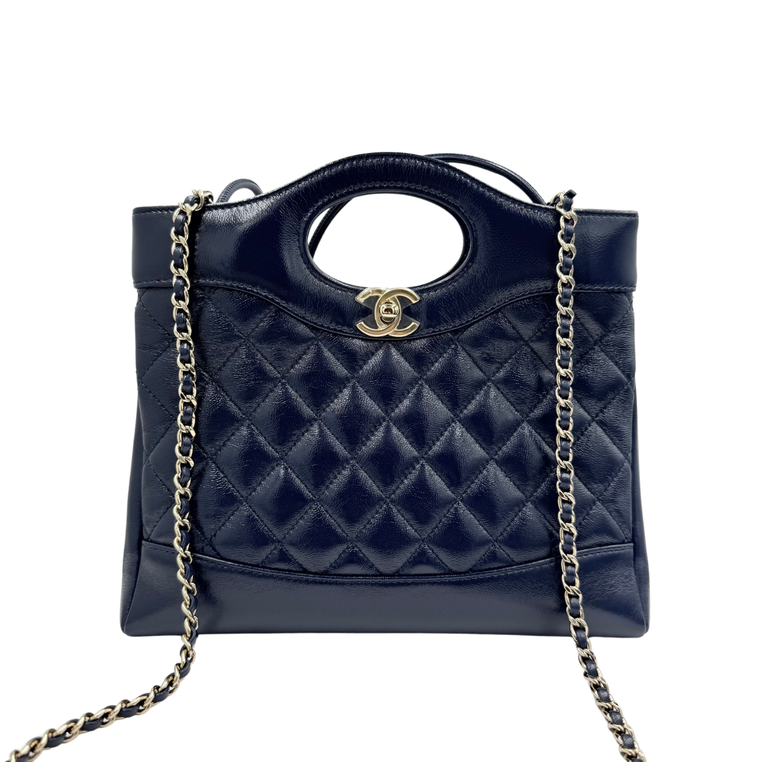 Chanel Quilted Small 31 Bag Navy