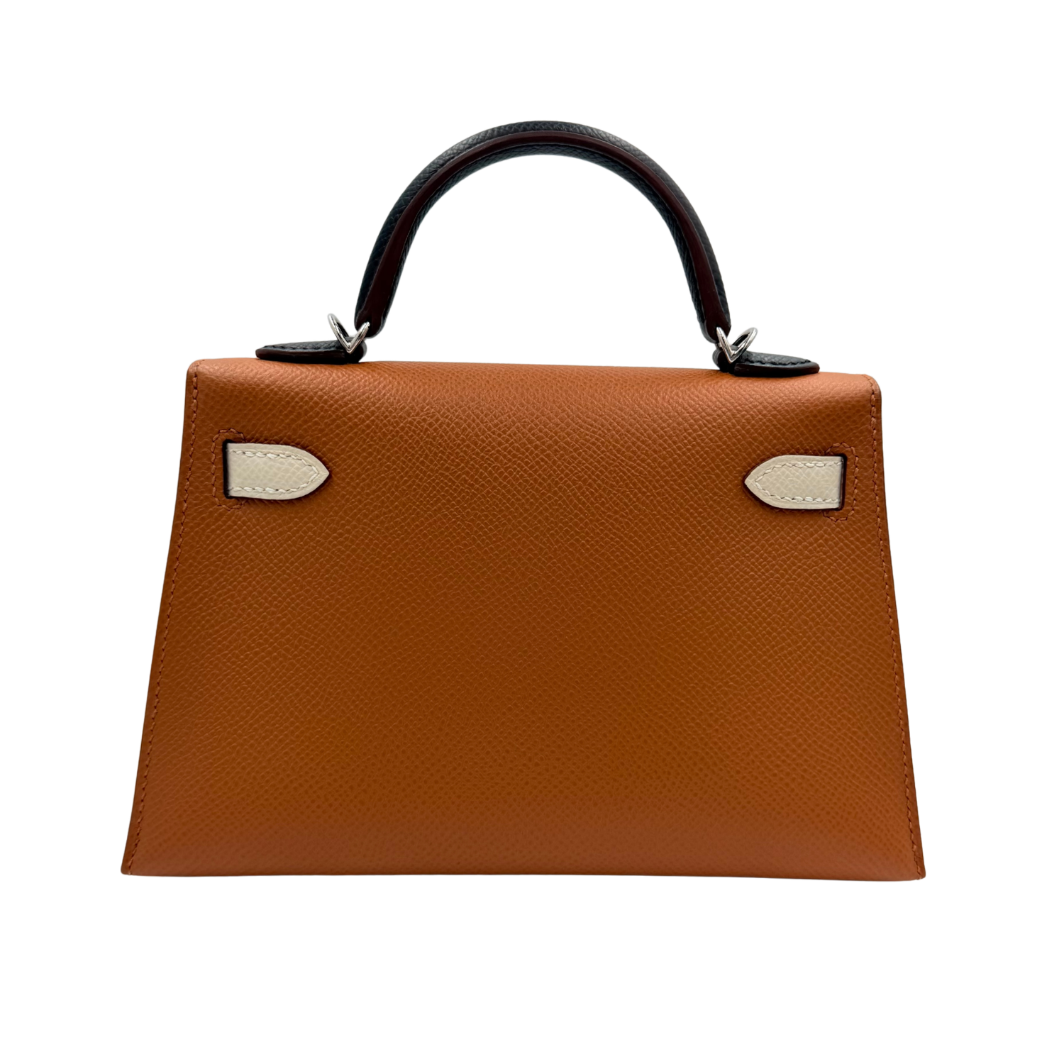 Hermès Tricolor Mini Kelly 20 Gold, Nata, and Black Epsom Leather with Palladium Hardware