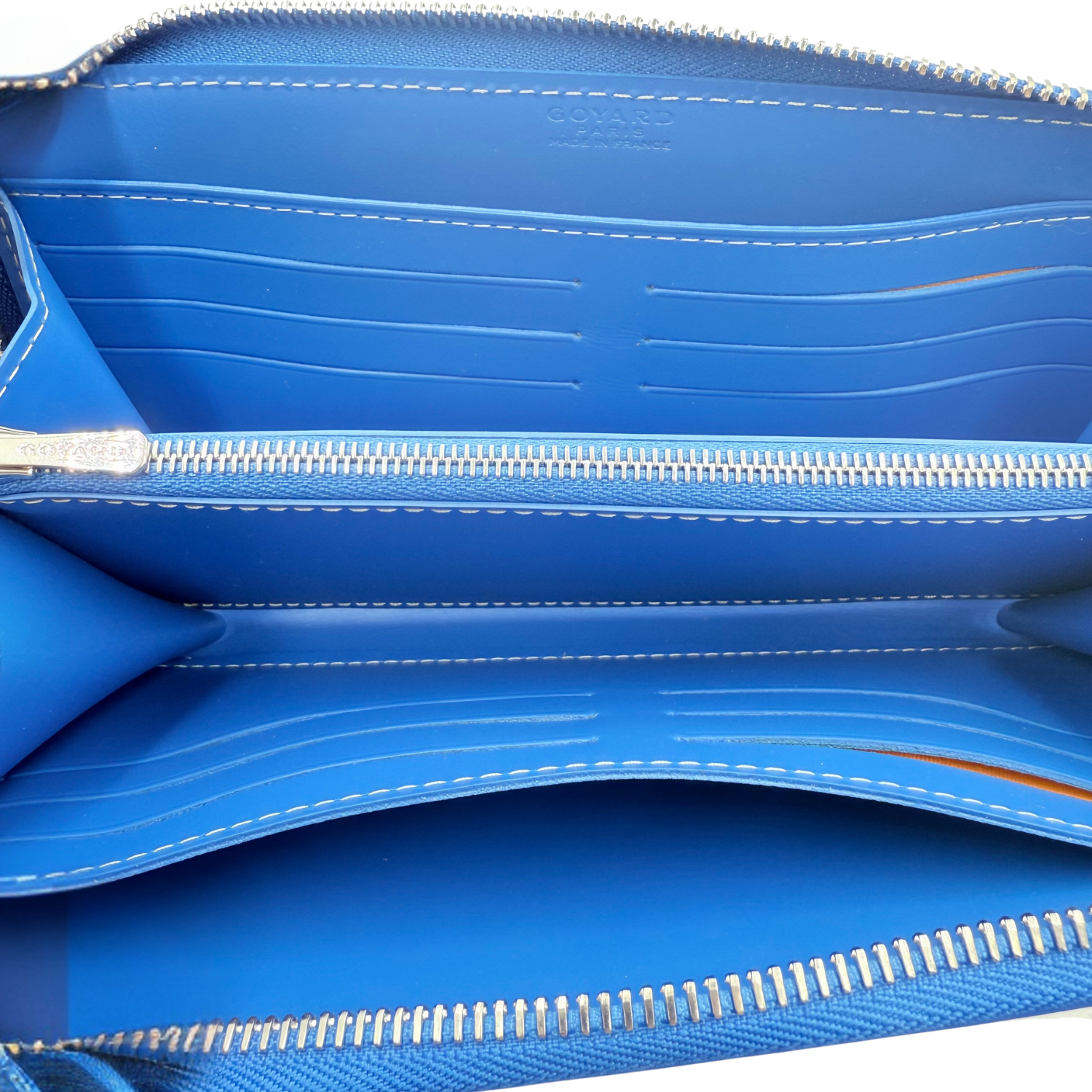 Goyard Matignon Zip Around GM Continental Wallet Blue