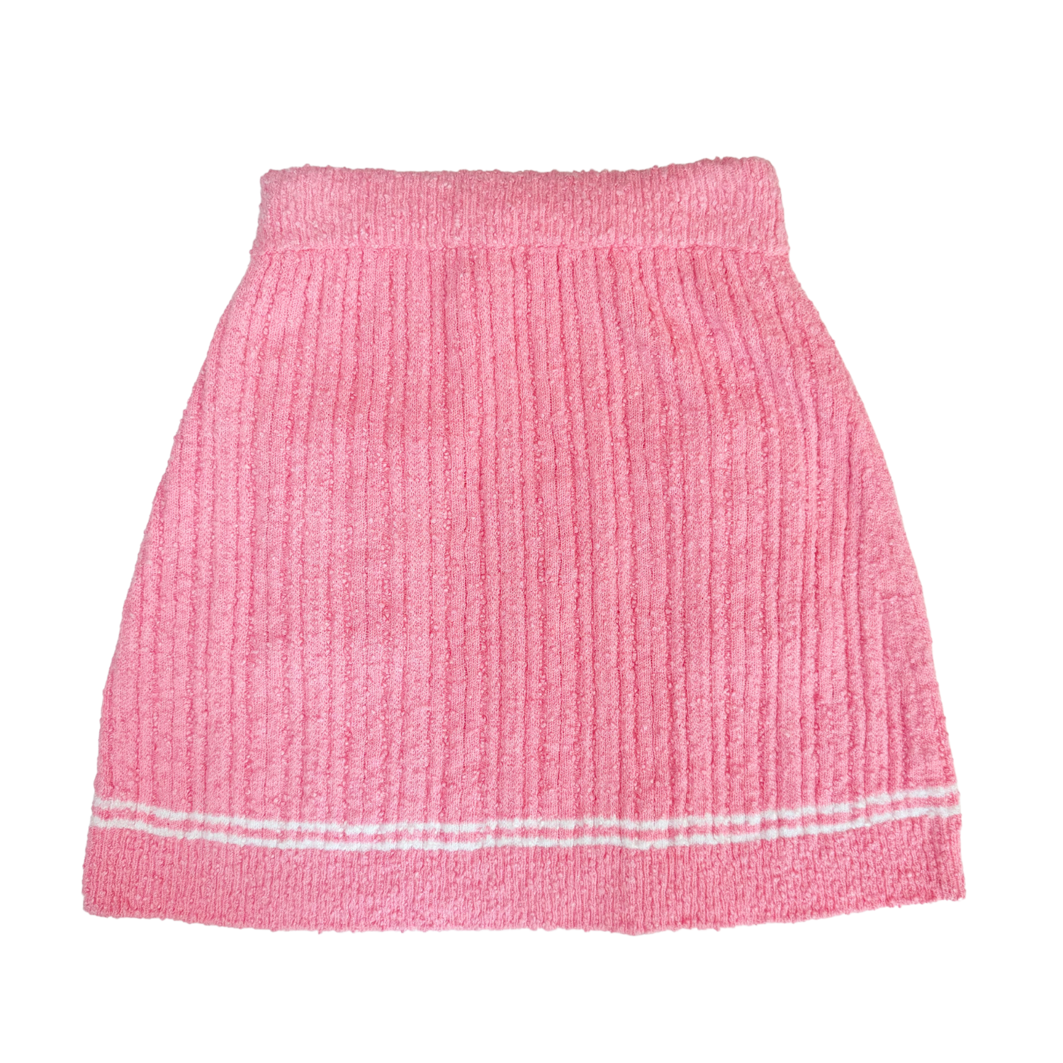 Chanel Ribbed Mini Skirt Pink