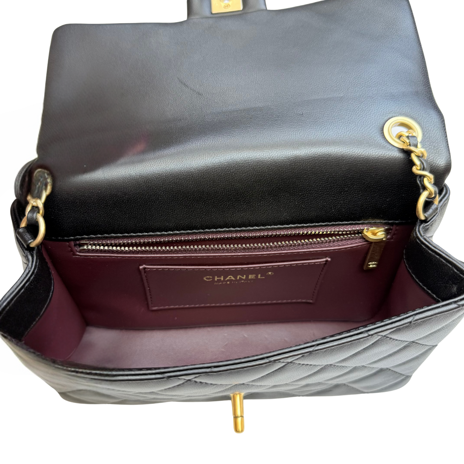 Chanel Metiers D'Art Wood Handle Flap Bag Black