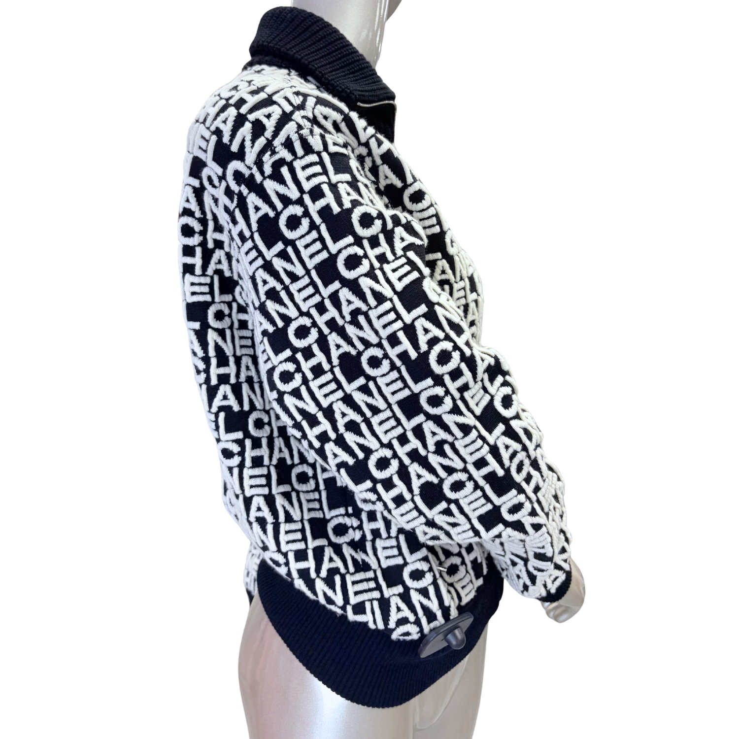 Chanel Printed Coco Neige Zip Up Bomber Jacket