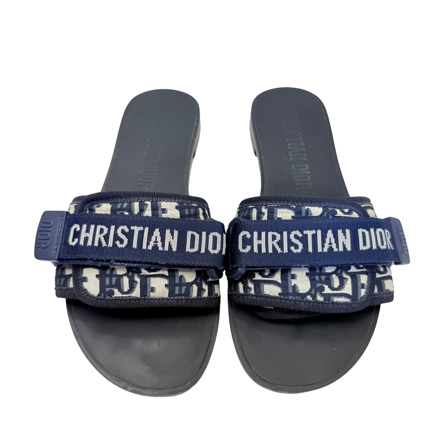Christian Dior Dio(r)evolution Slide Shiny Technical Fabric with Deep Blue Dior Oblique Print