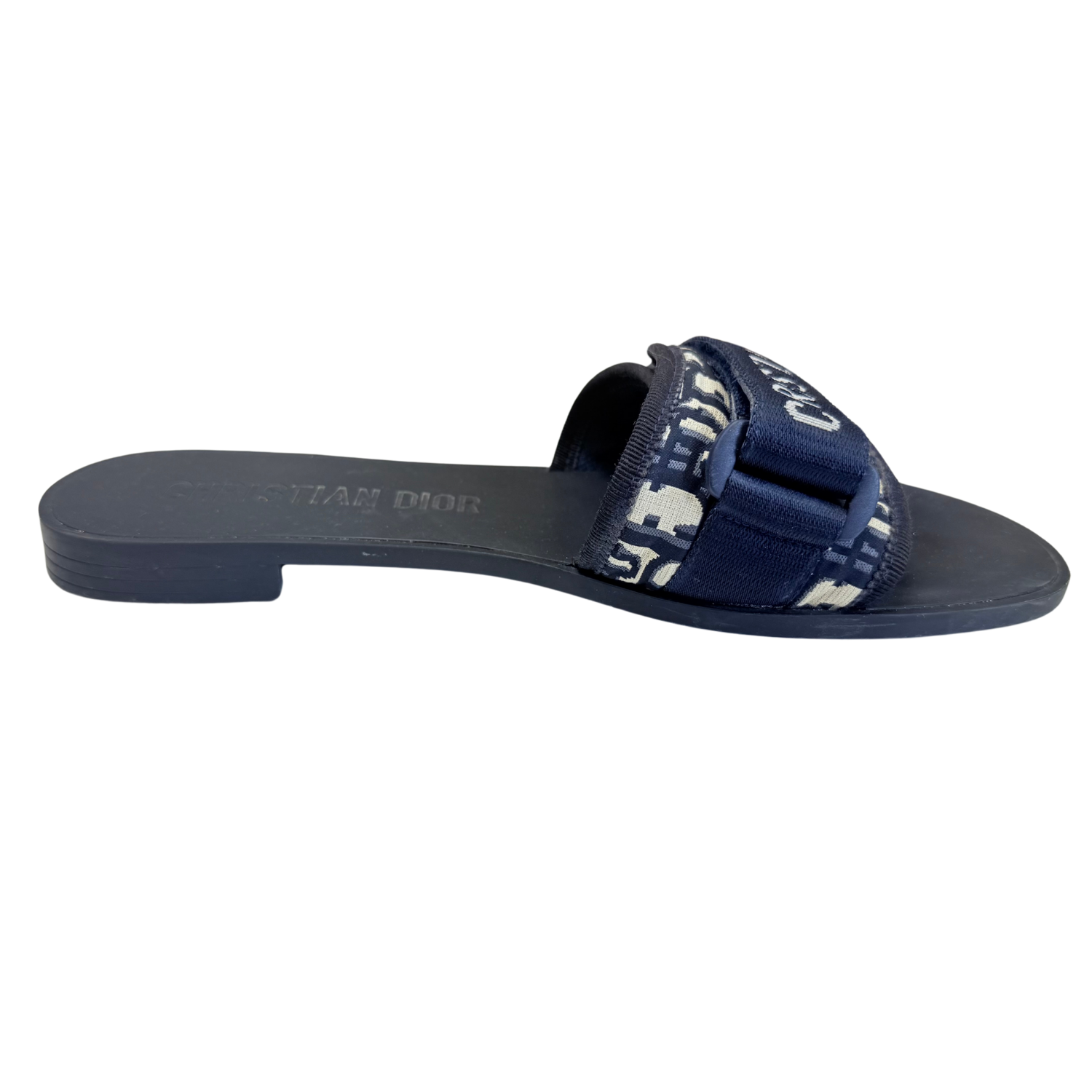 Christian Dior Dio(r)evolution Slide Shiny Technical Fabric with Deep Blue Dior Oblique Print