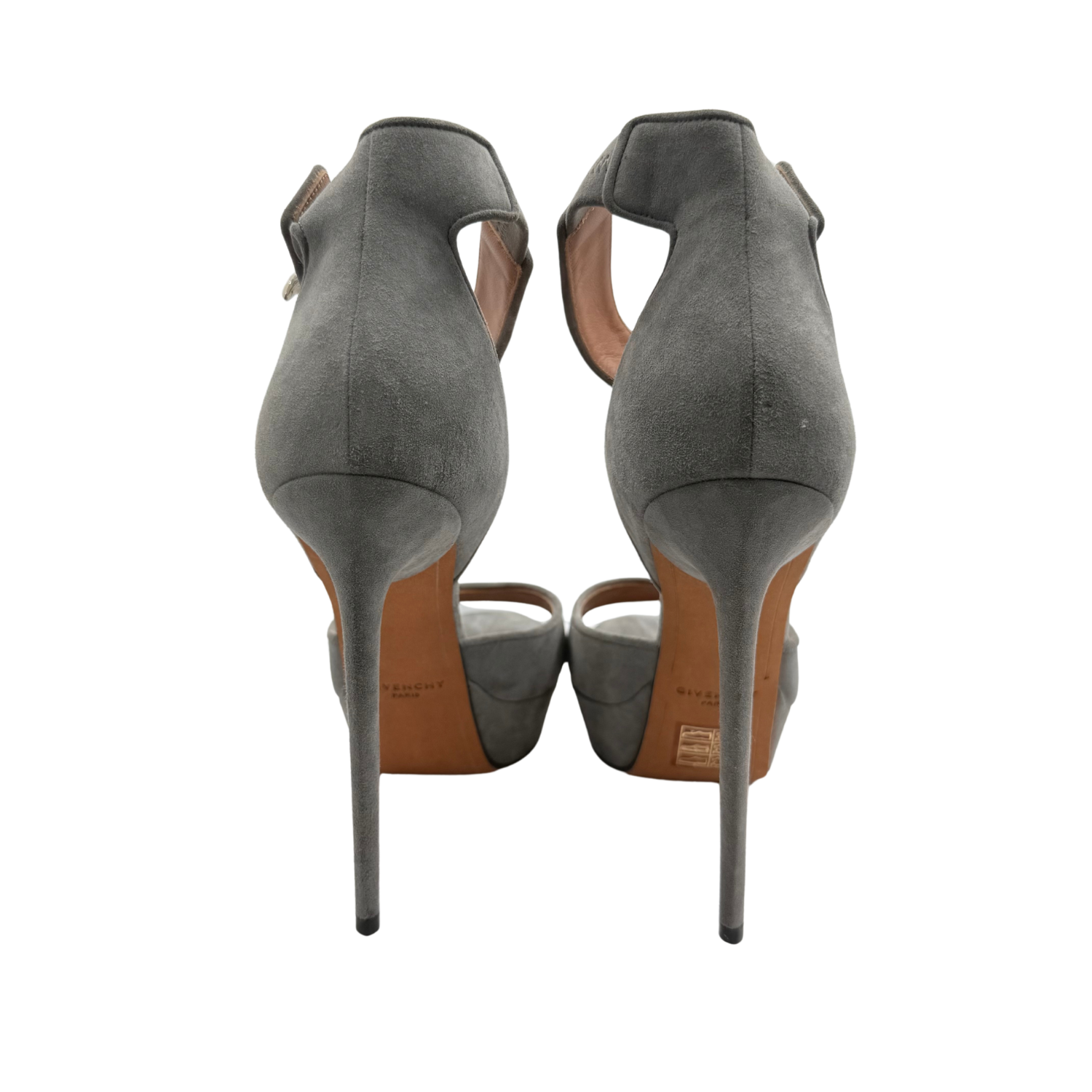 Givenchy Shark Lock Platform Ankle Strap Platform Pumps Grey