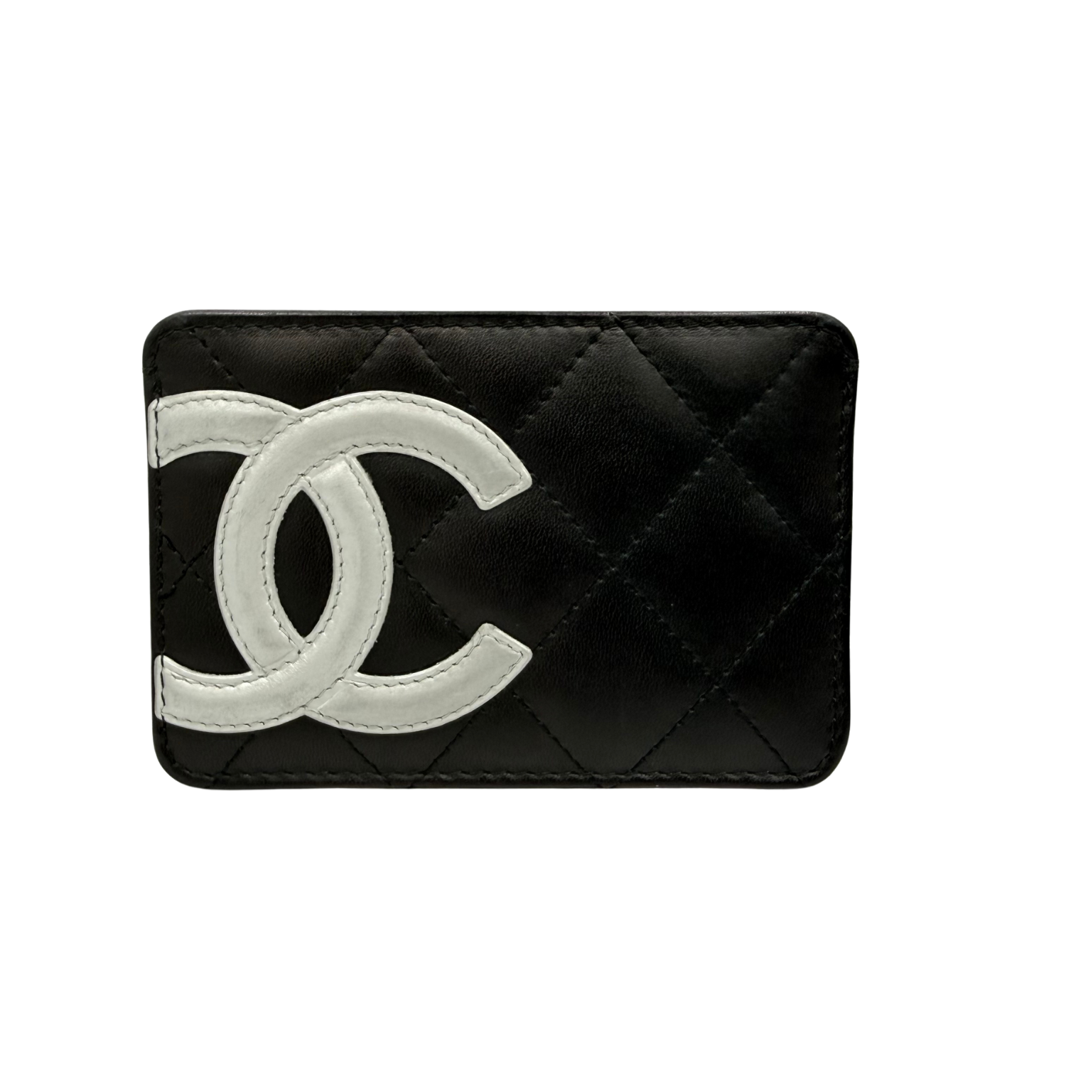 Chanel CC Ligne Cambon Cardholder Black and Silver