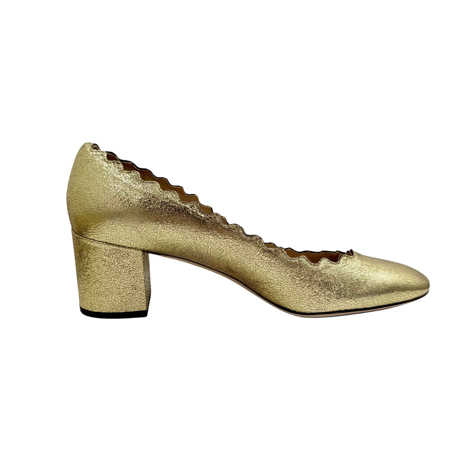Chloé Leather Scalloped Accent Pumps