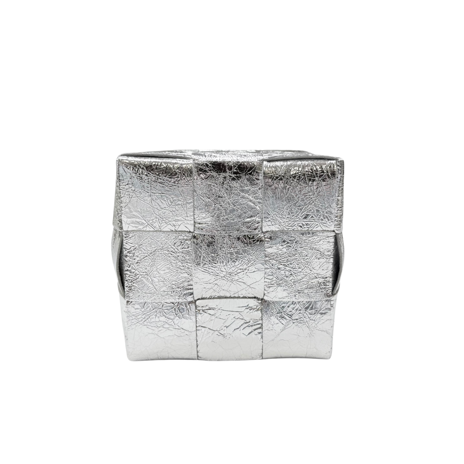 Bottega Veneta Small Cassette Bucket Bag Metallic Silver