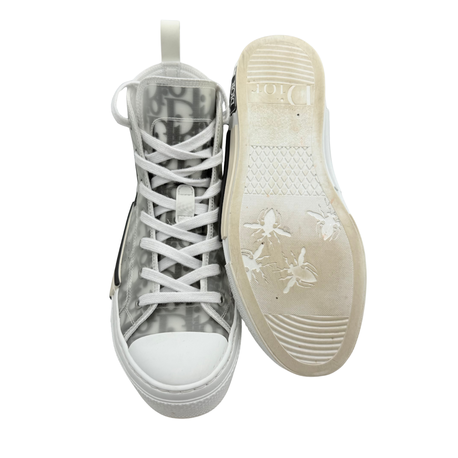 Dior B23 High Top Sneakers Black Monogram Print