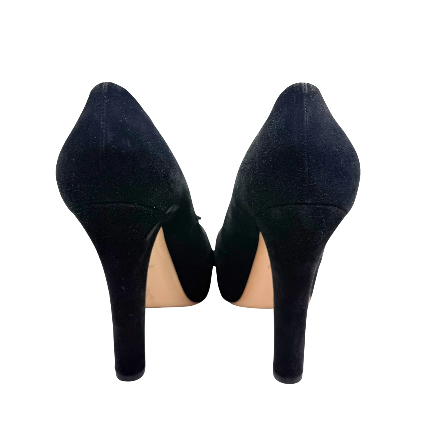 Louis Vuitton Peep Toe Camurça Azul Marinho Platform Pumps Black