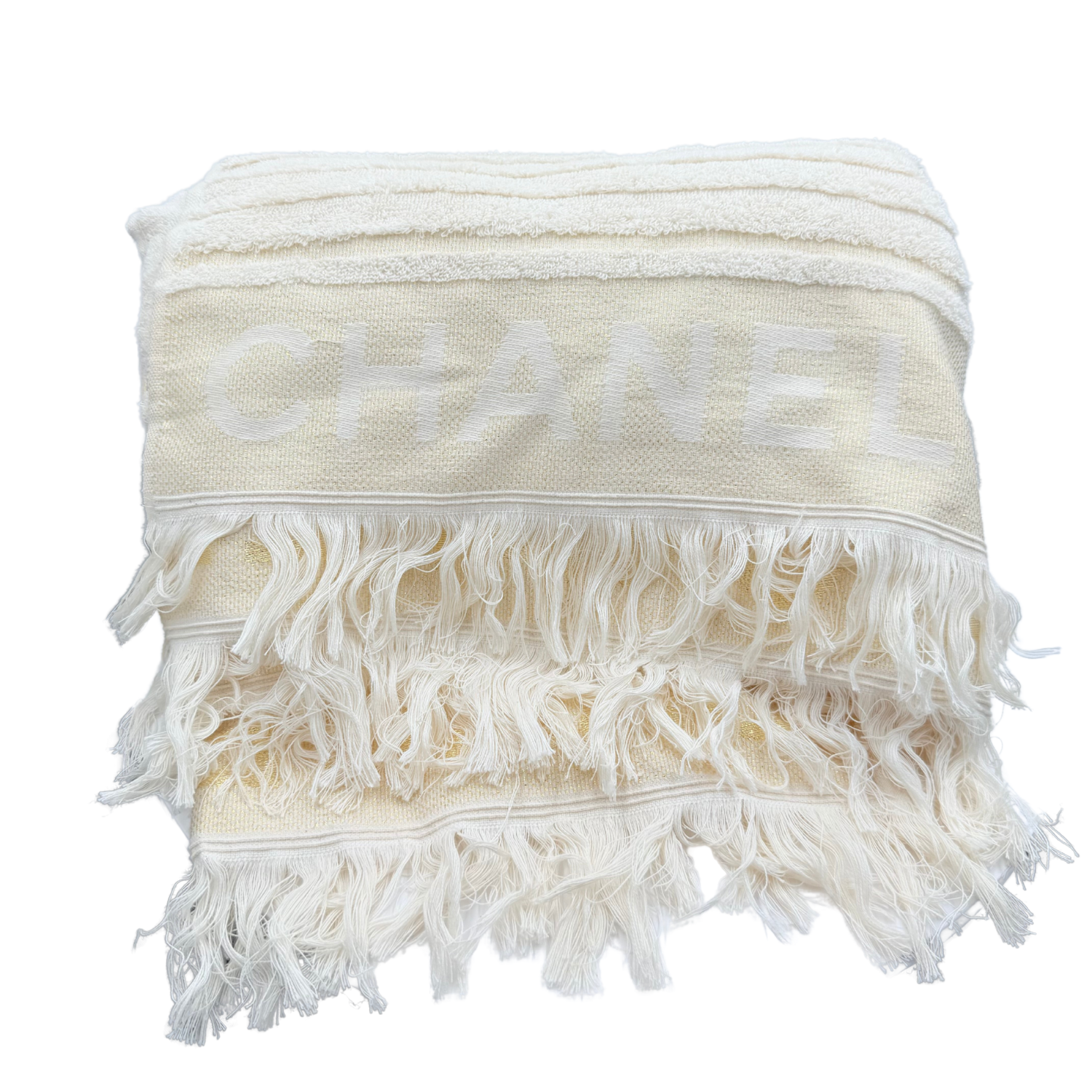 Chanel Ivory Terry Cloth Tote Beachwear Set