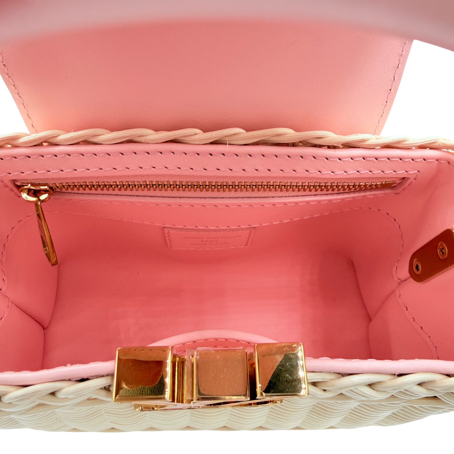 Louis Vuitton Mini Capucine Rattan and Denim Pink