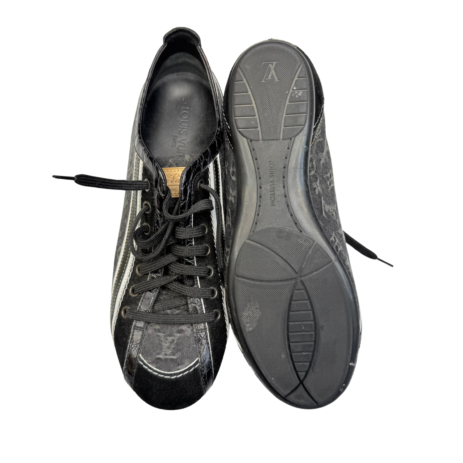 Louis Vuitton Vintage Denim Low Sneakers Black