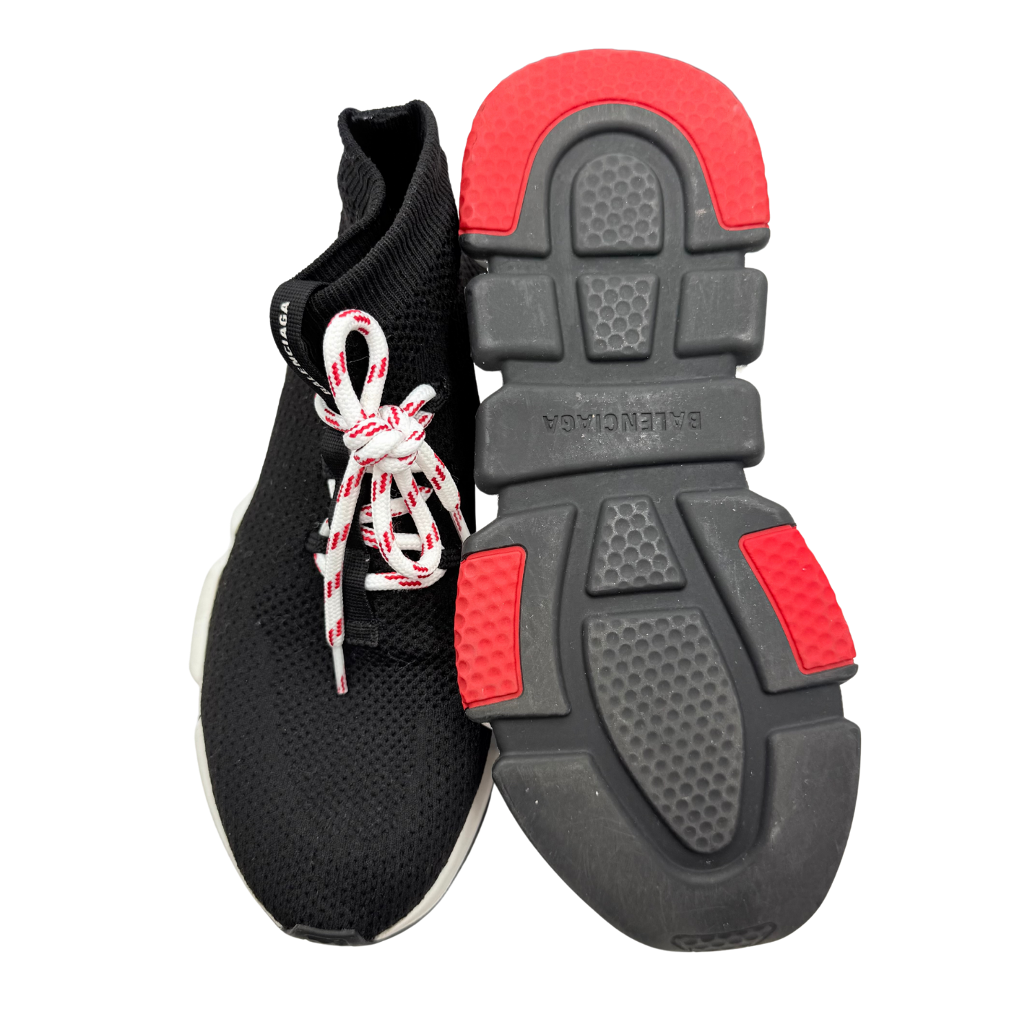 Balenciaga Speed Trainer Lace Up Sock Sneakers Black