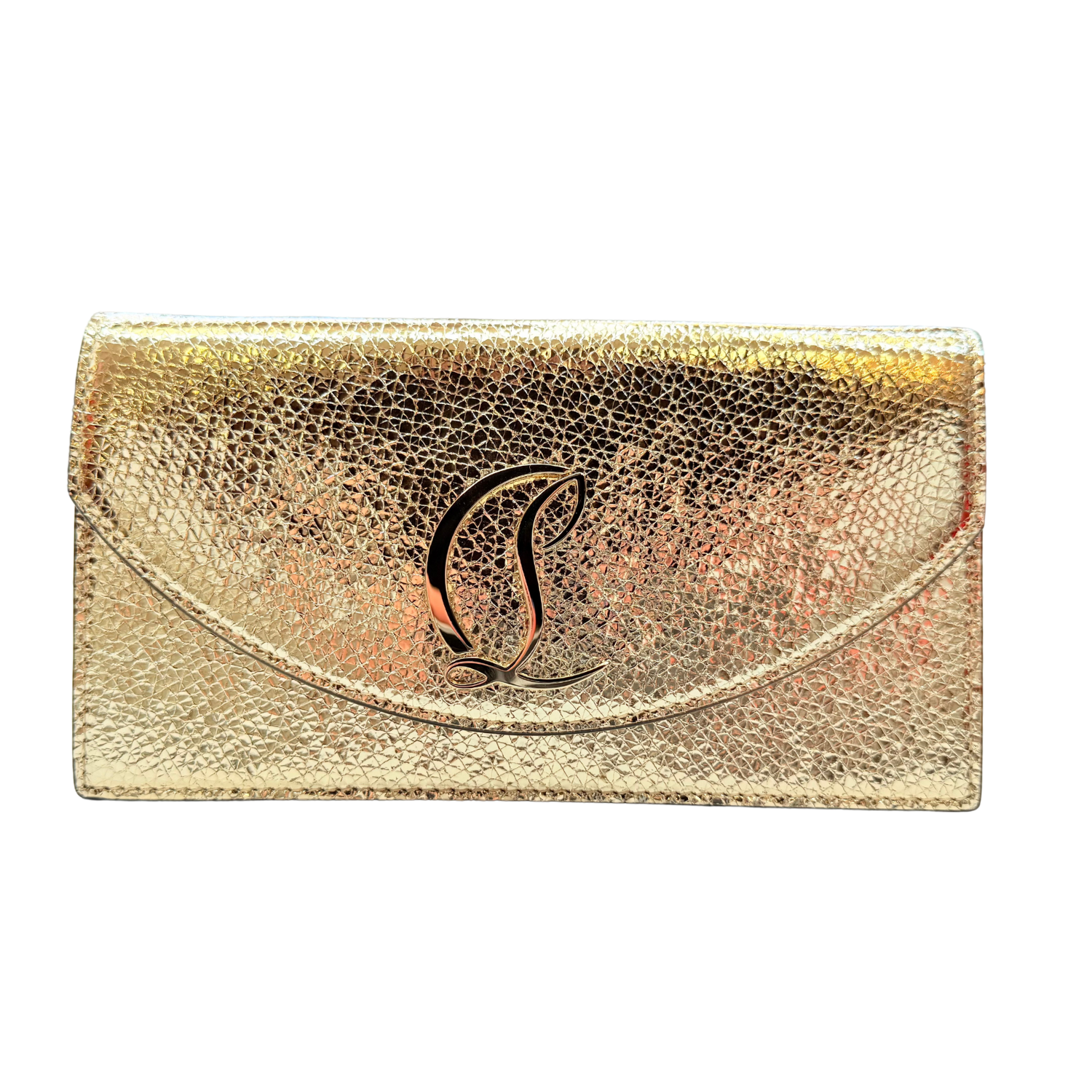 Christian Louboutin Loubi54 Small Shoulder Clutch Bag Metallic Gold