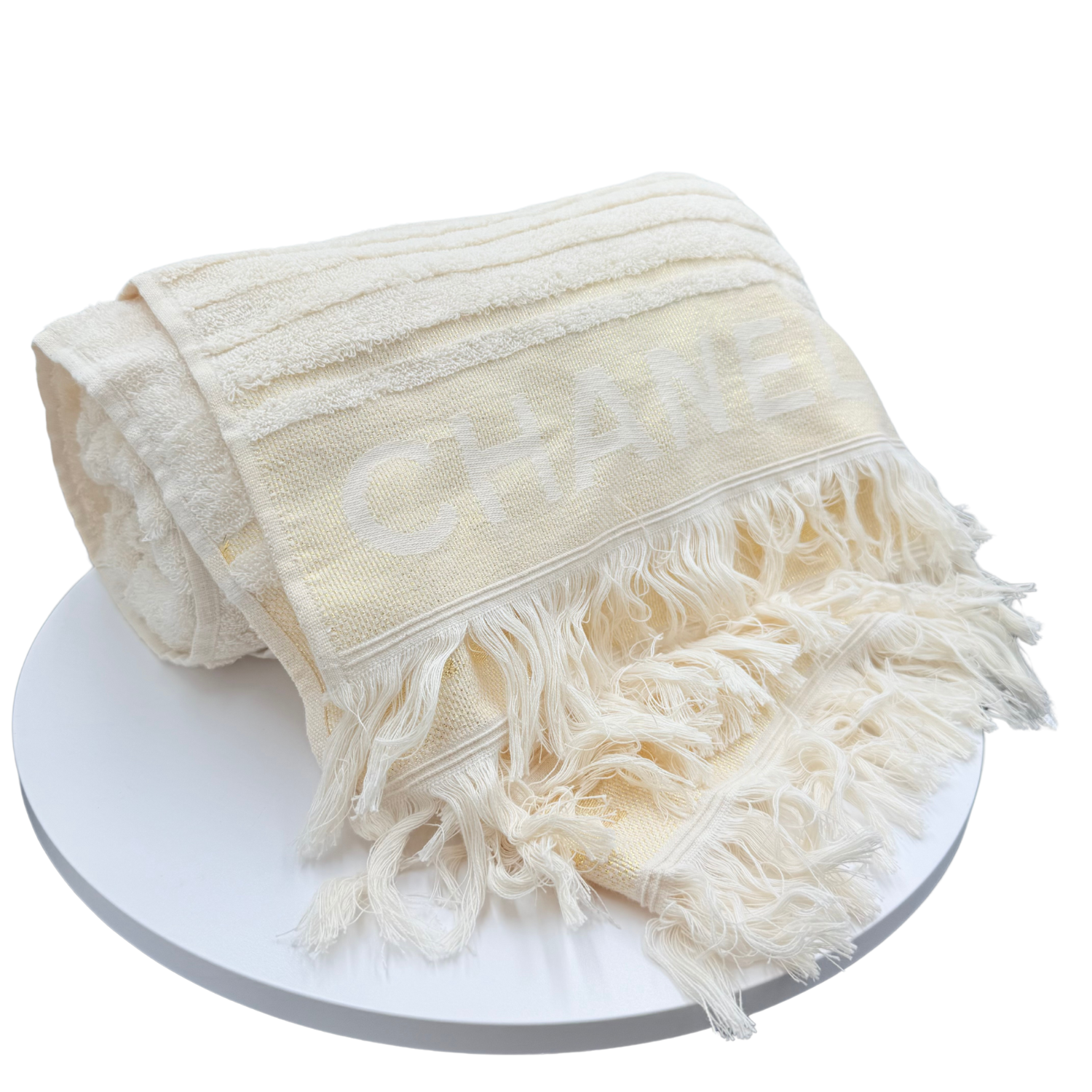 Chanel Ivory Terry Cloth Tote Beachwear Set