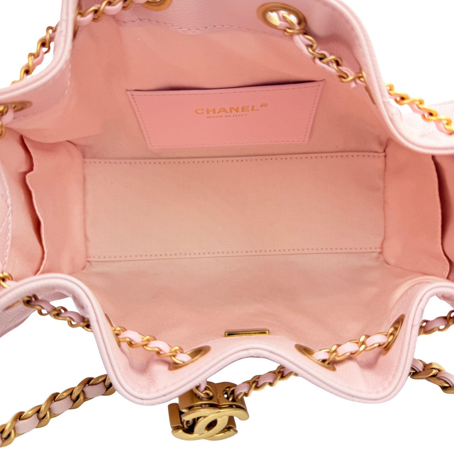 Chanel Mini Quilted Caviar Leather Chanel 25 Handbag Light Pink