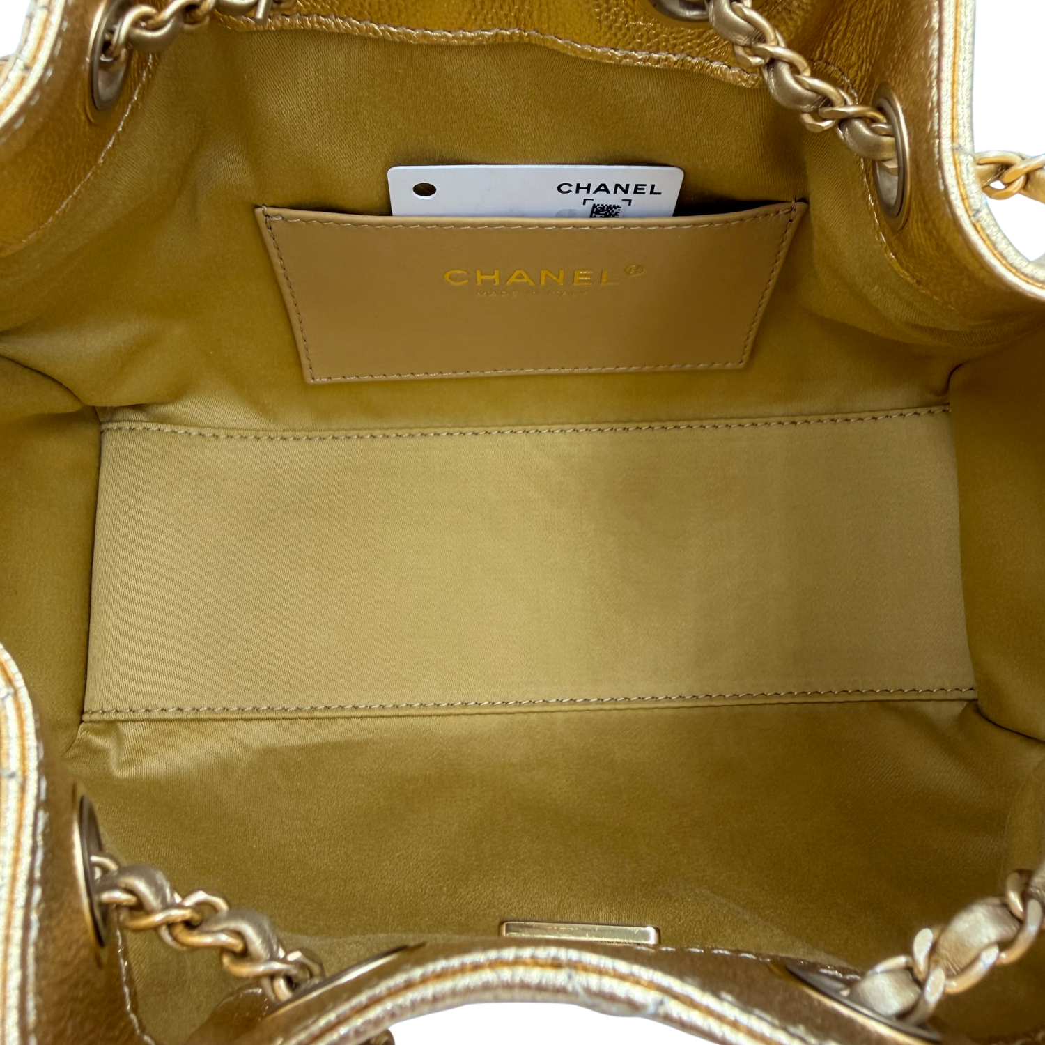 Chanel Mini Quilted Caviar Leather Chanel 25 Handbag Gold