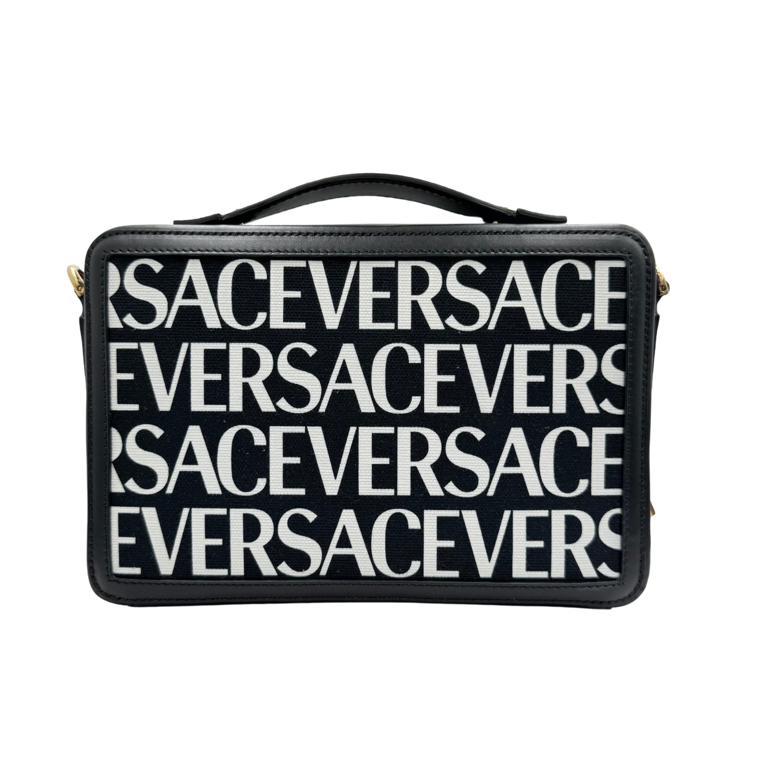 Versace Messenger Printed Logo Bag Black